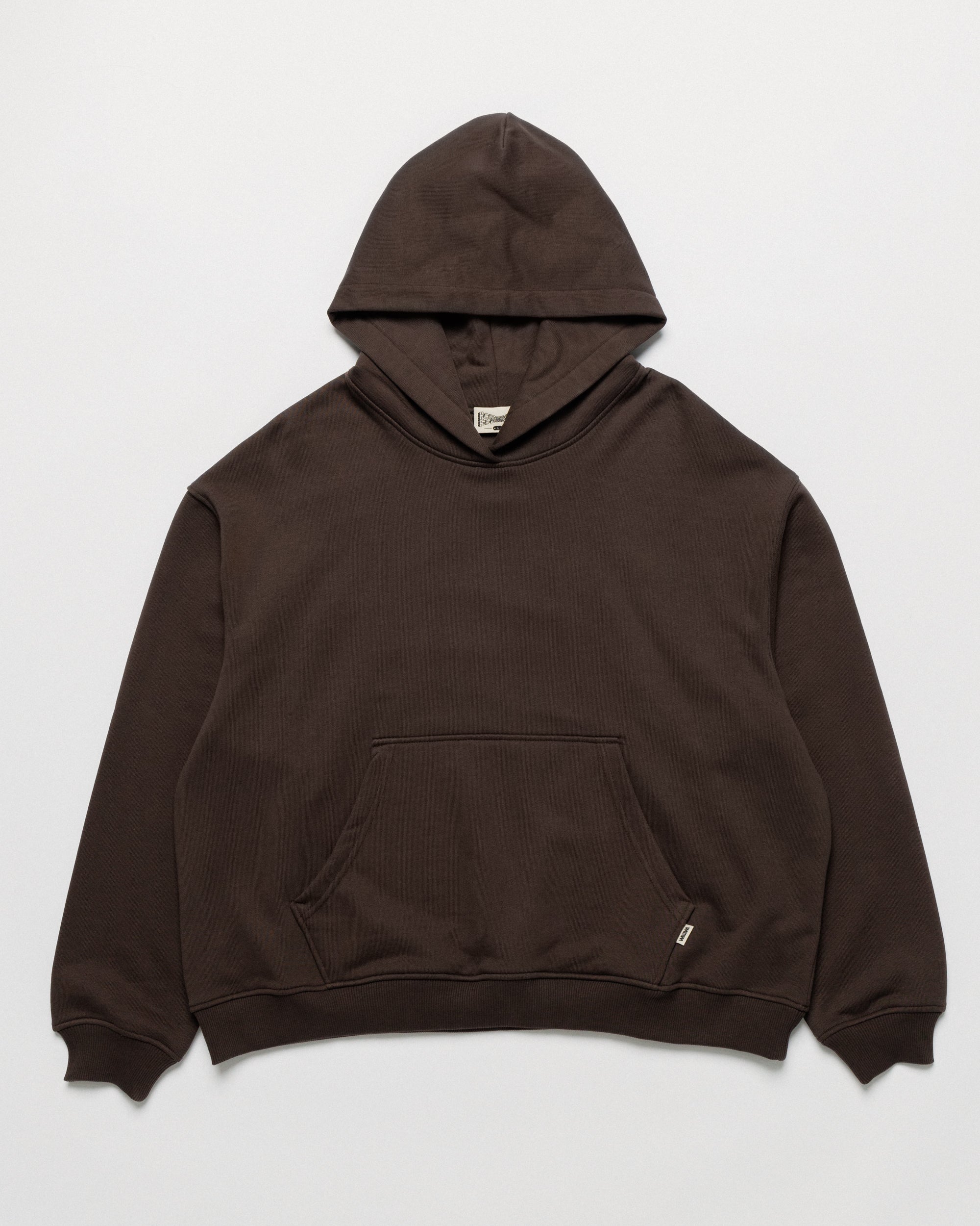520 Organic Hoody - Chocolate Brown — front flat, true colour