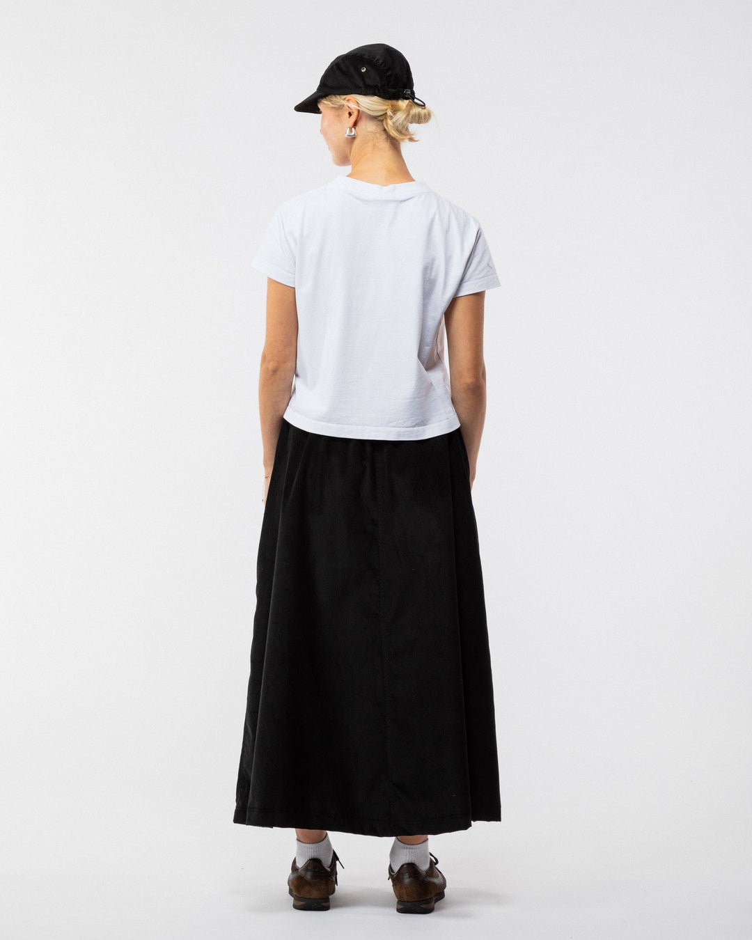 Corduroy A Line Skirt - Black