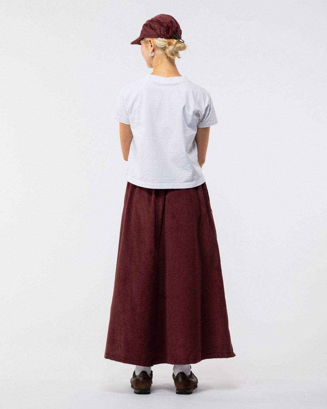 Corduroy A Line Skirt - Berry