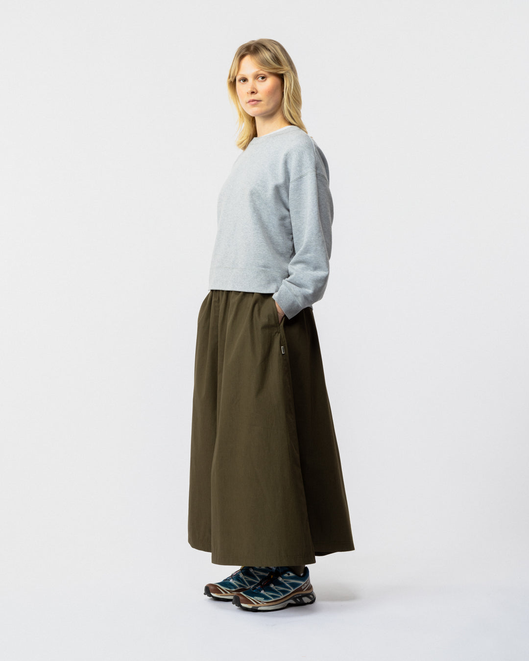 Ayla Poplin Skirt - Khaki