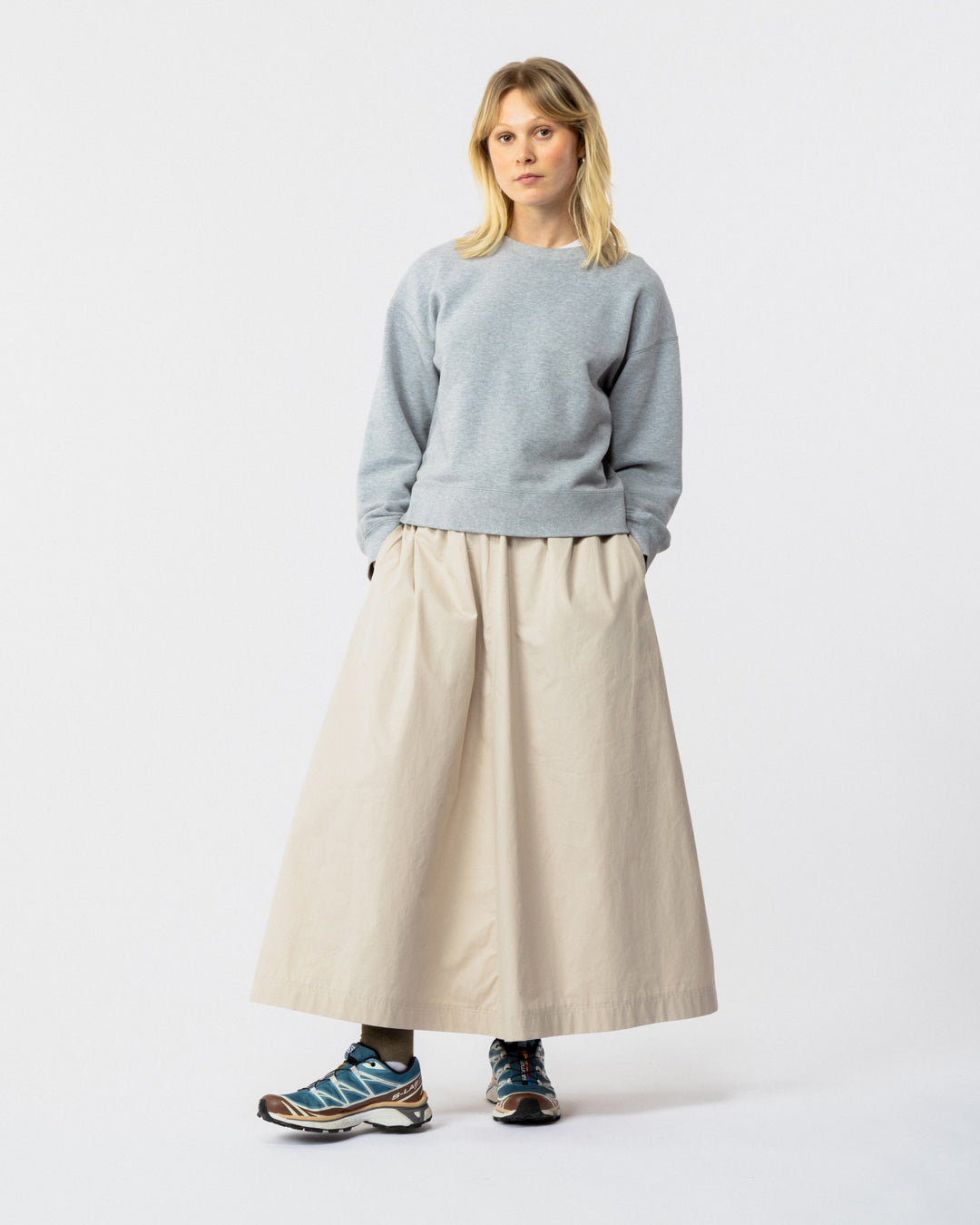 Ayla Poplin Skirt - Stone