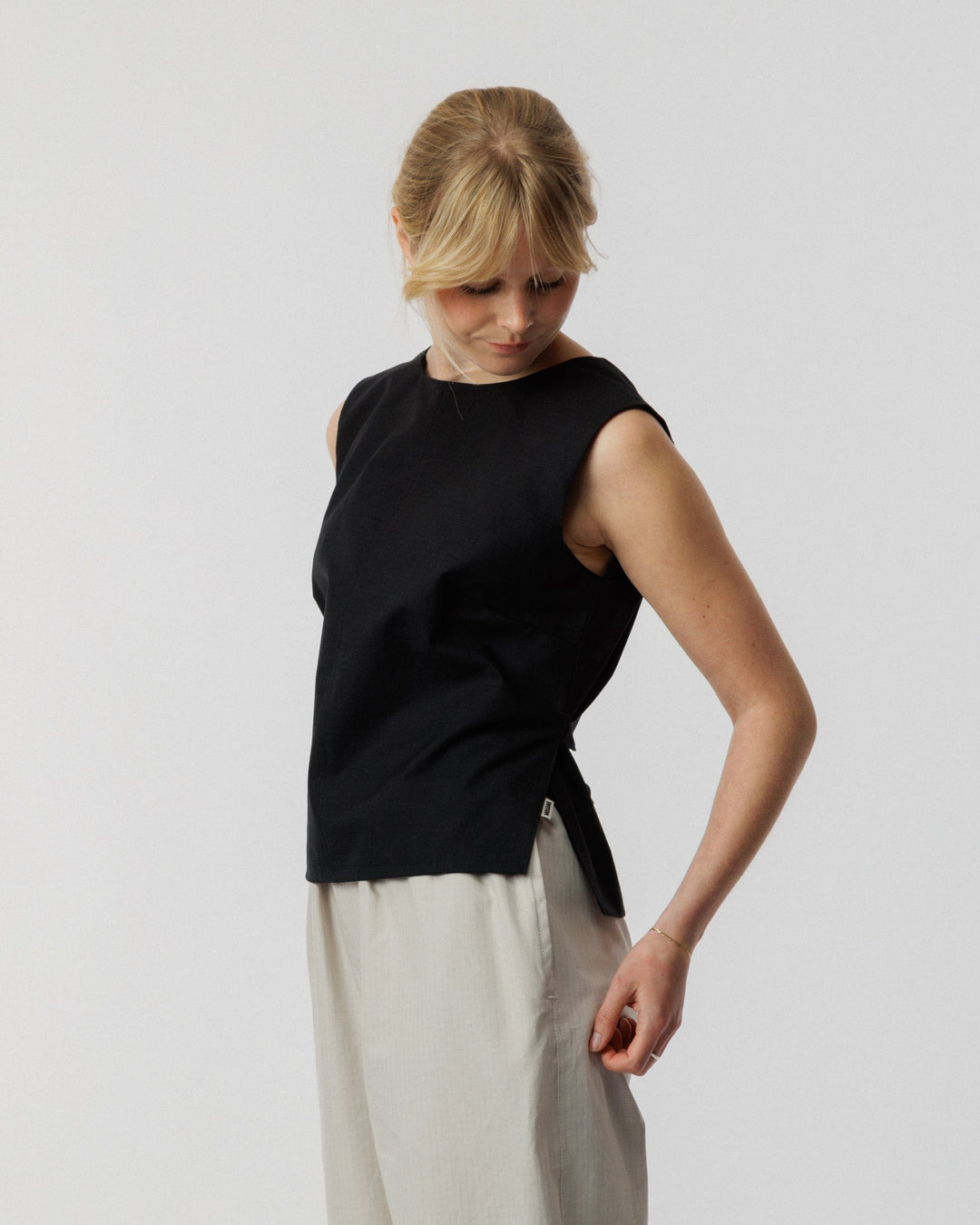 Aimee Tie Top - Black