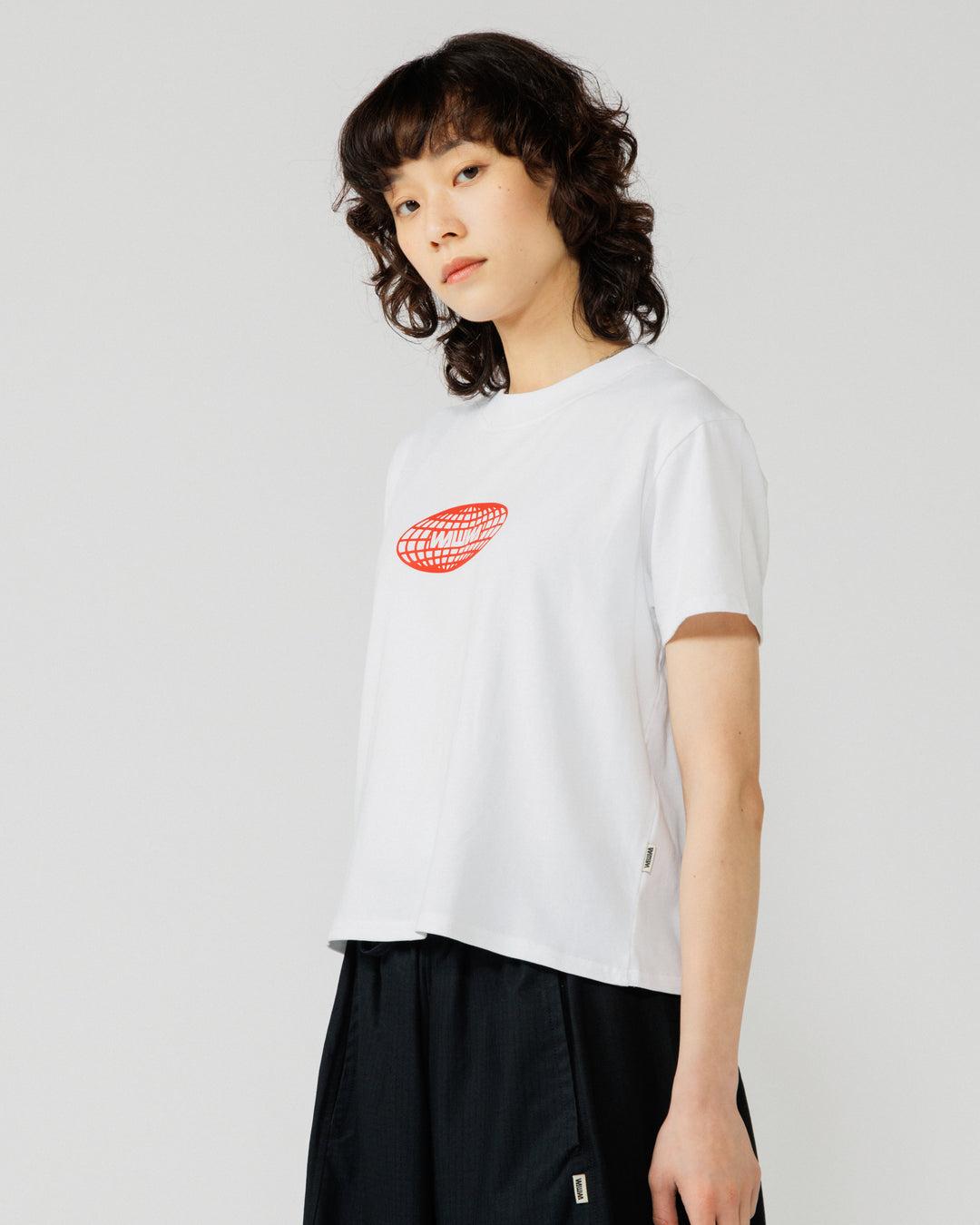 Global Logo Cropped T-Shirt - White