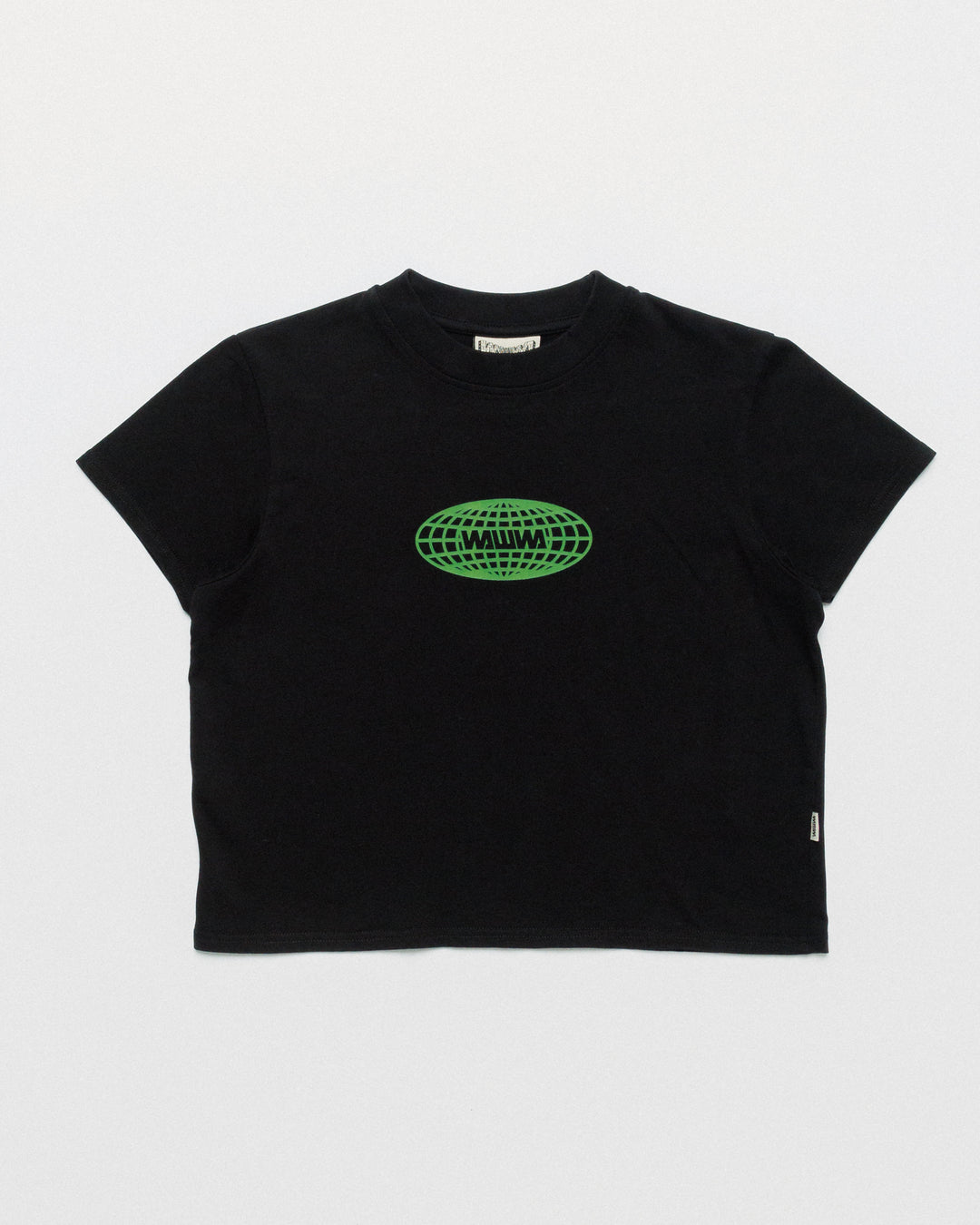 Global Logo Cropped T-Shirt - Black
