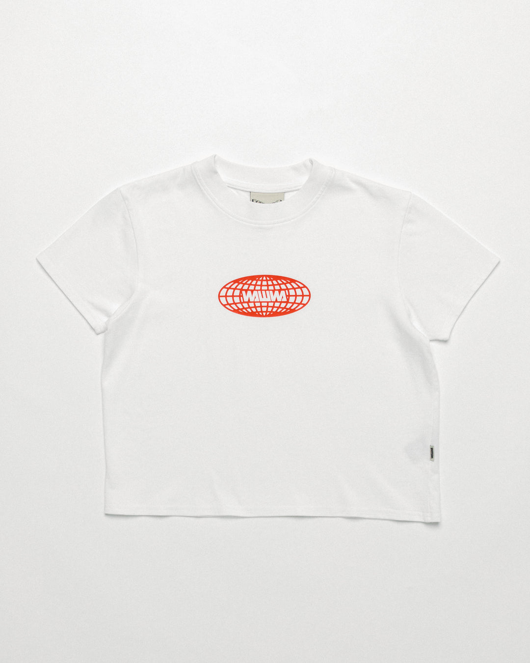 Global Logo Cropped T-Shirt - White