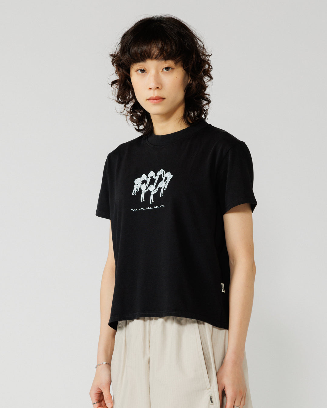 Linear Notion Cropped T-Shirt - Black