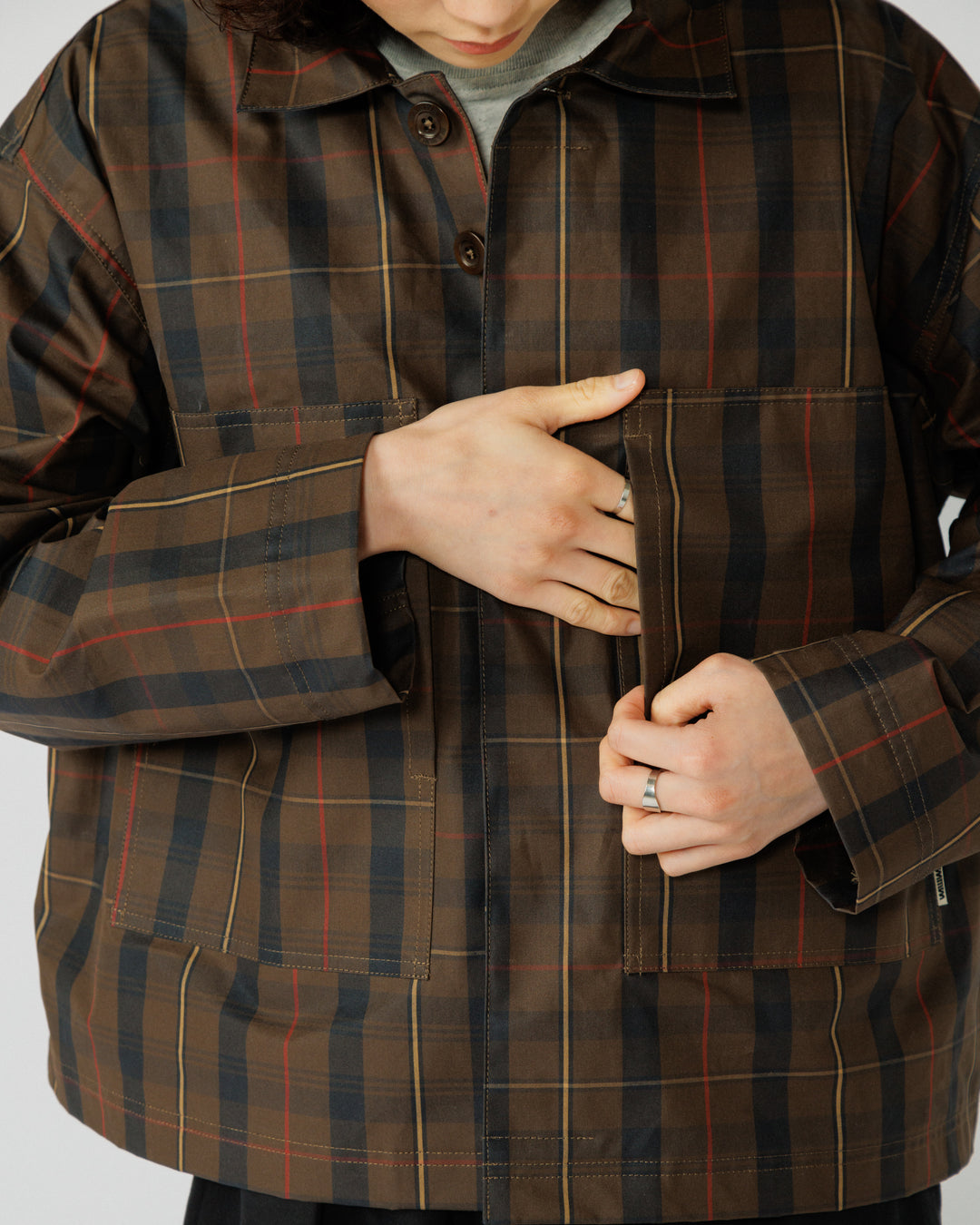 Nell Overshirt & Hood Set - Brown Check