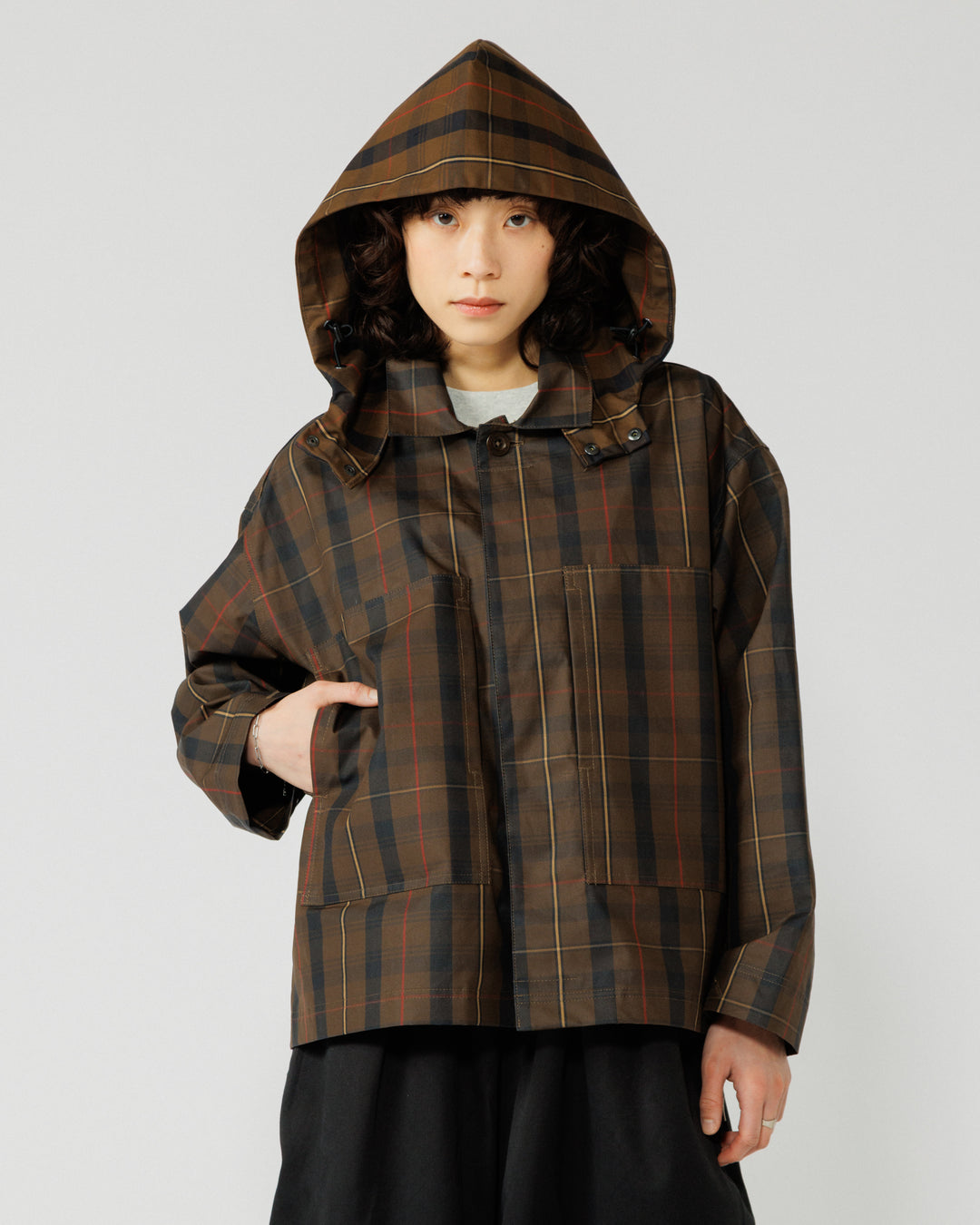 Nell Overshirt & Hood Set - Brown Check