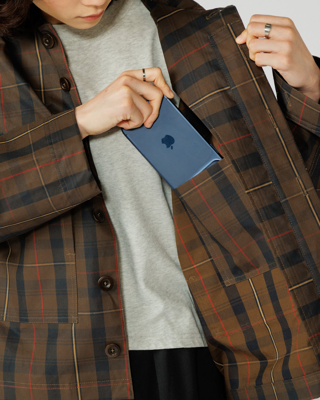 Nell Overshirt & Hood Set - Brown Check