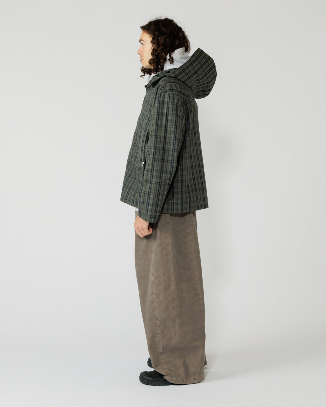 Nell Overshirt & Hood Set - Charcoal Check