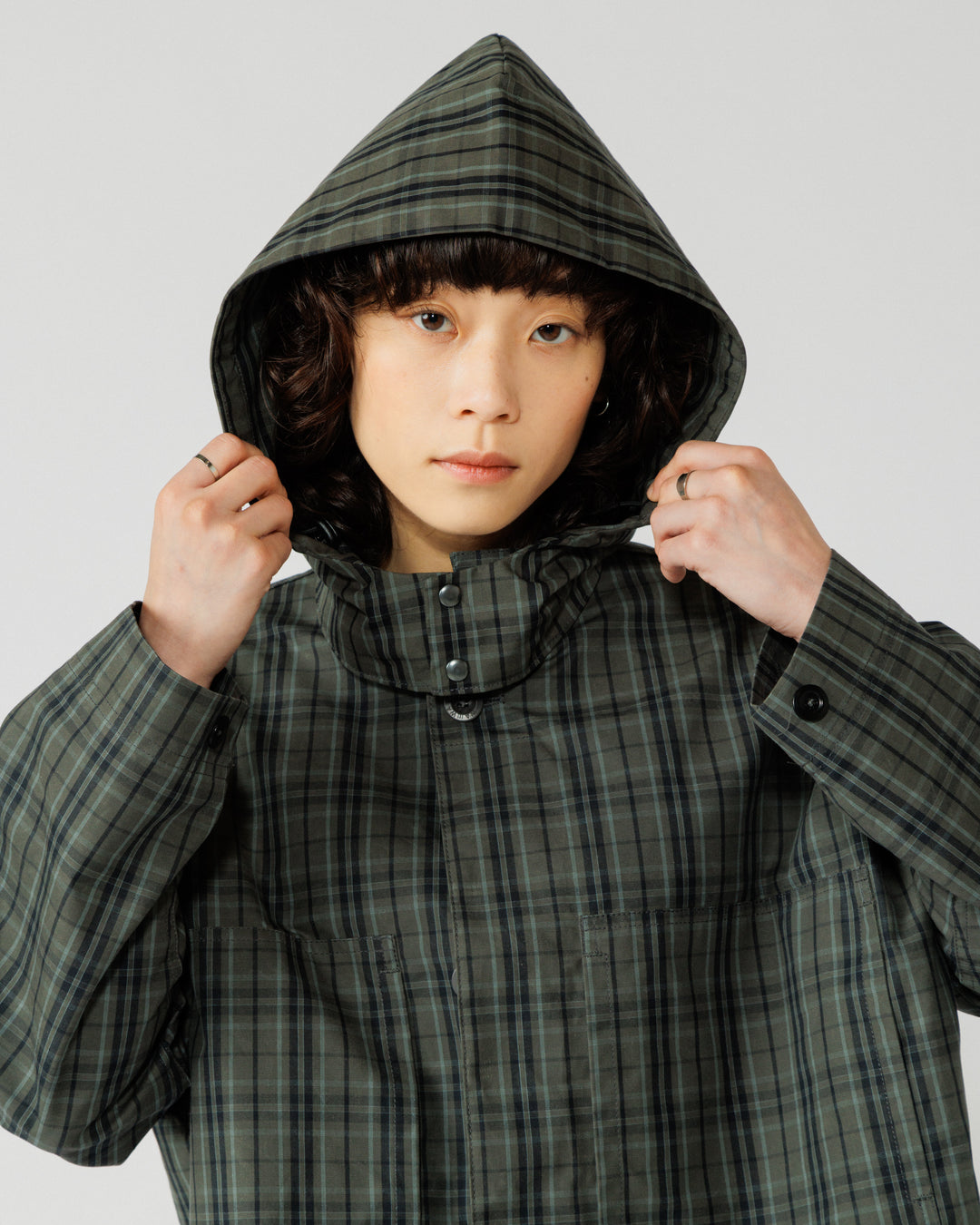 Nell Overshirt & Hood Set - Charcoal Check