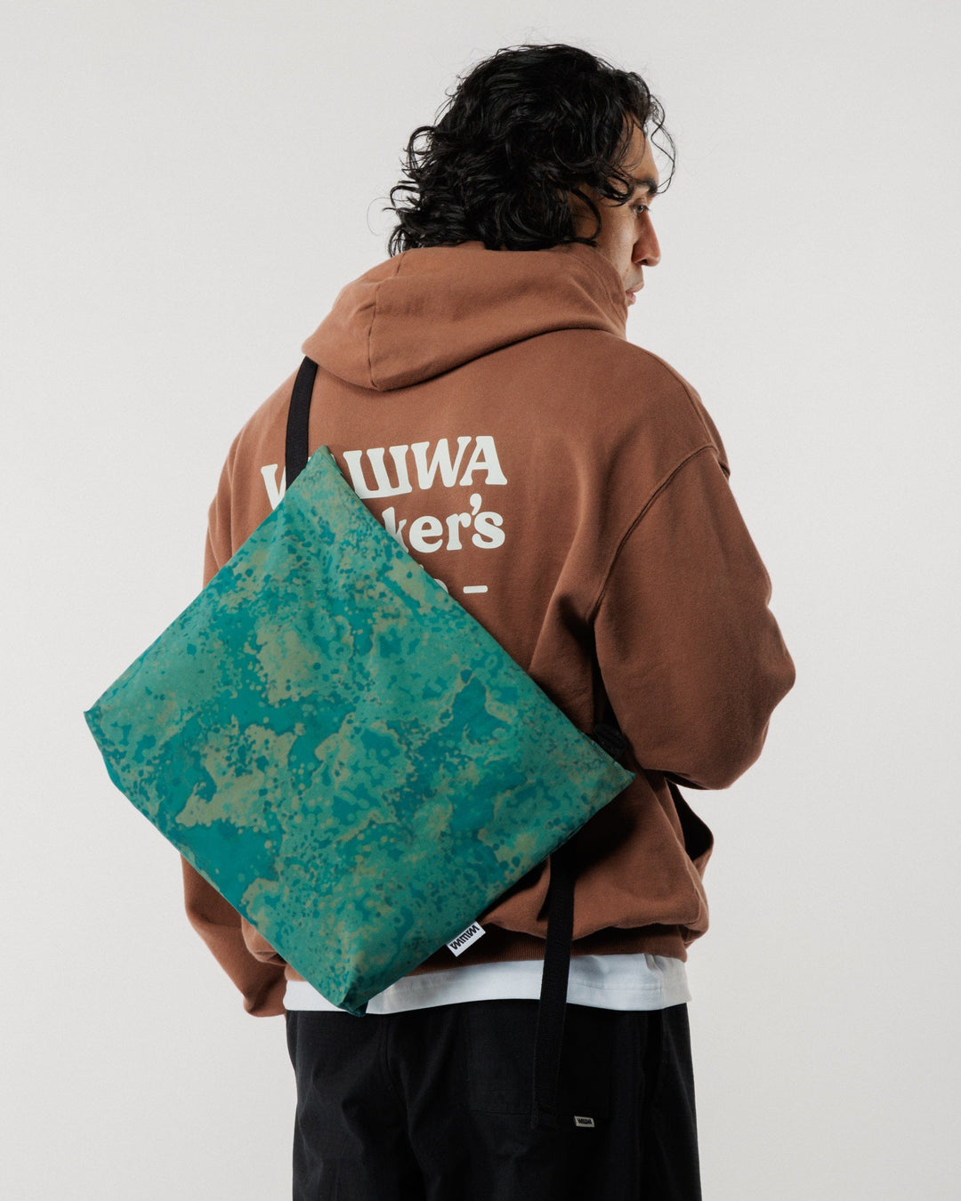 Water Resistant Messenger Bag - Blue Ink