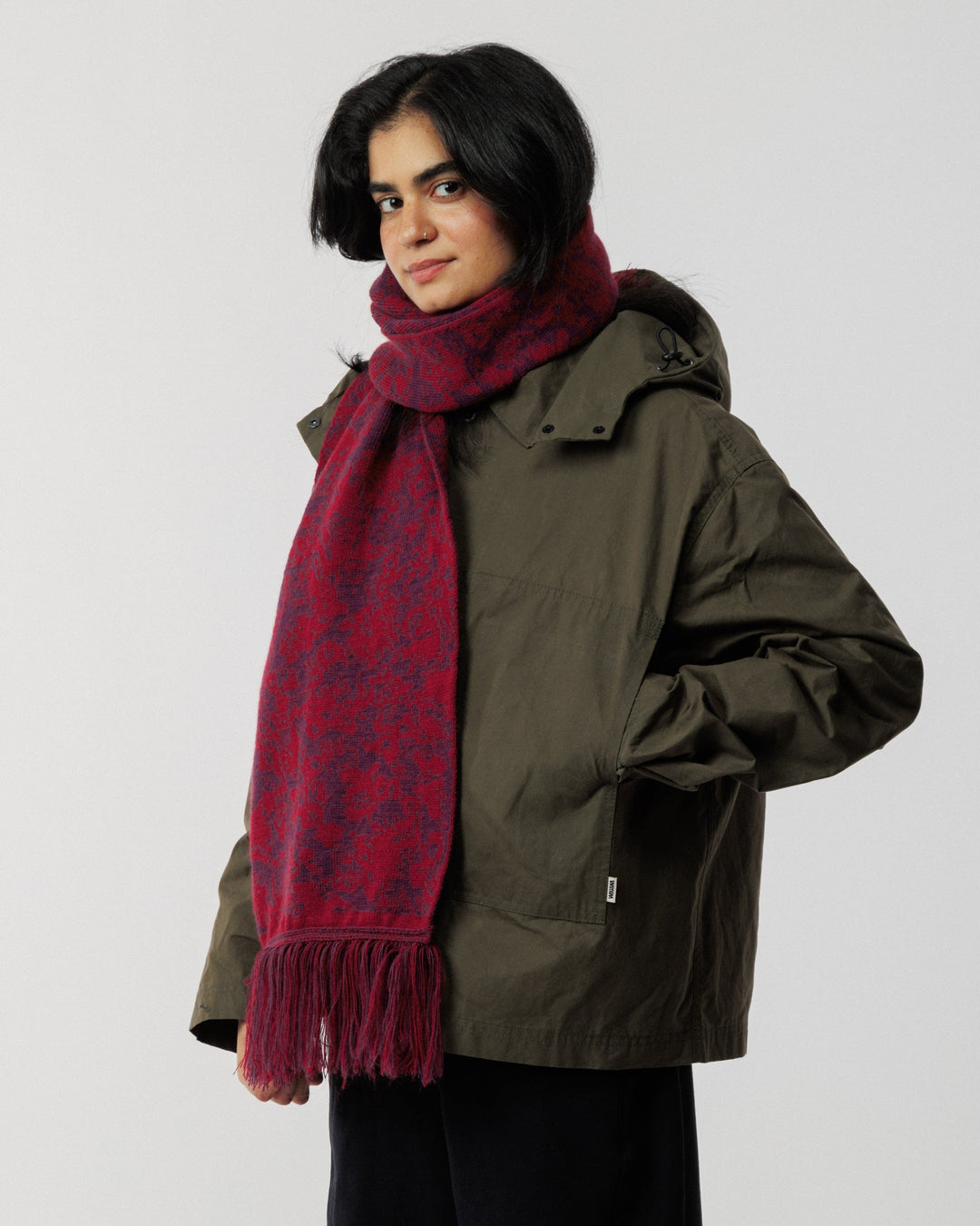 Barley Scarf - Burgundy/Wine