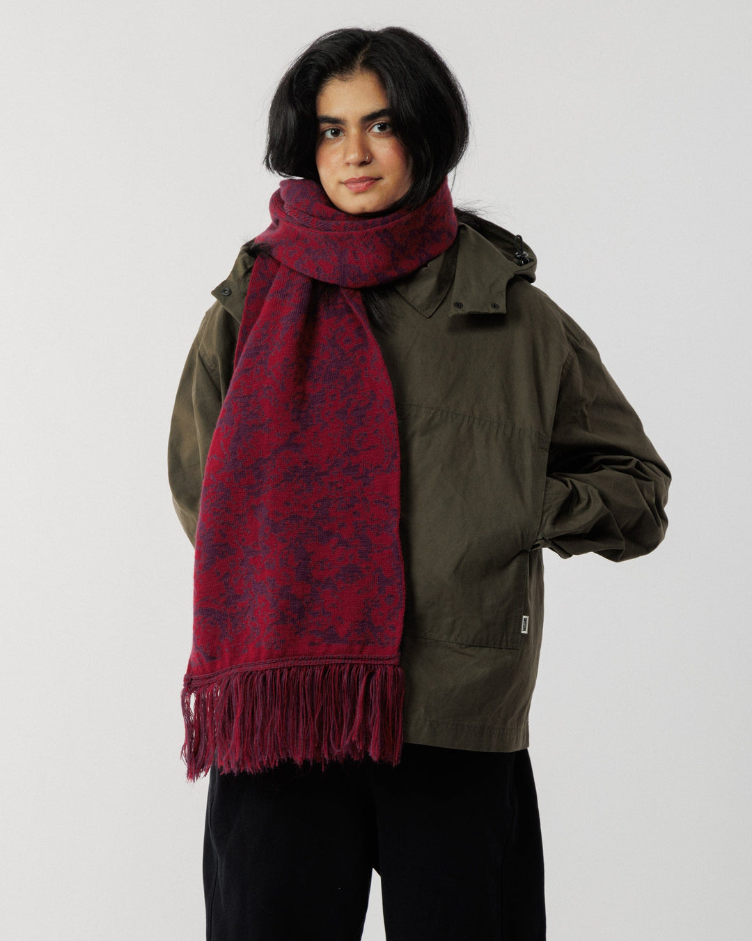 Barley Scarf - Burgundy/Wine