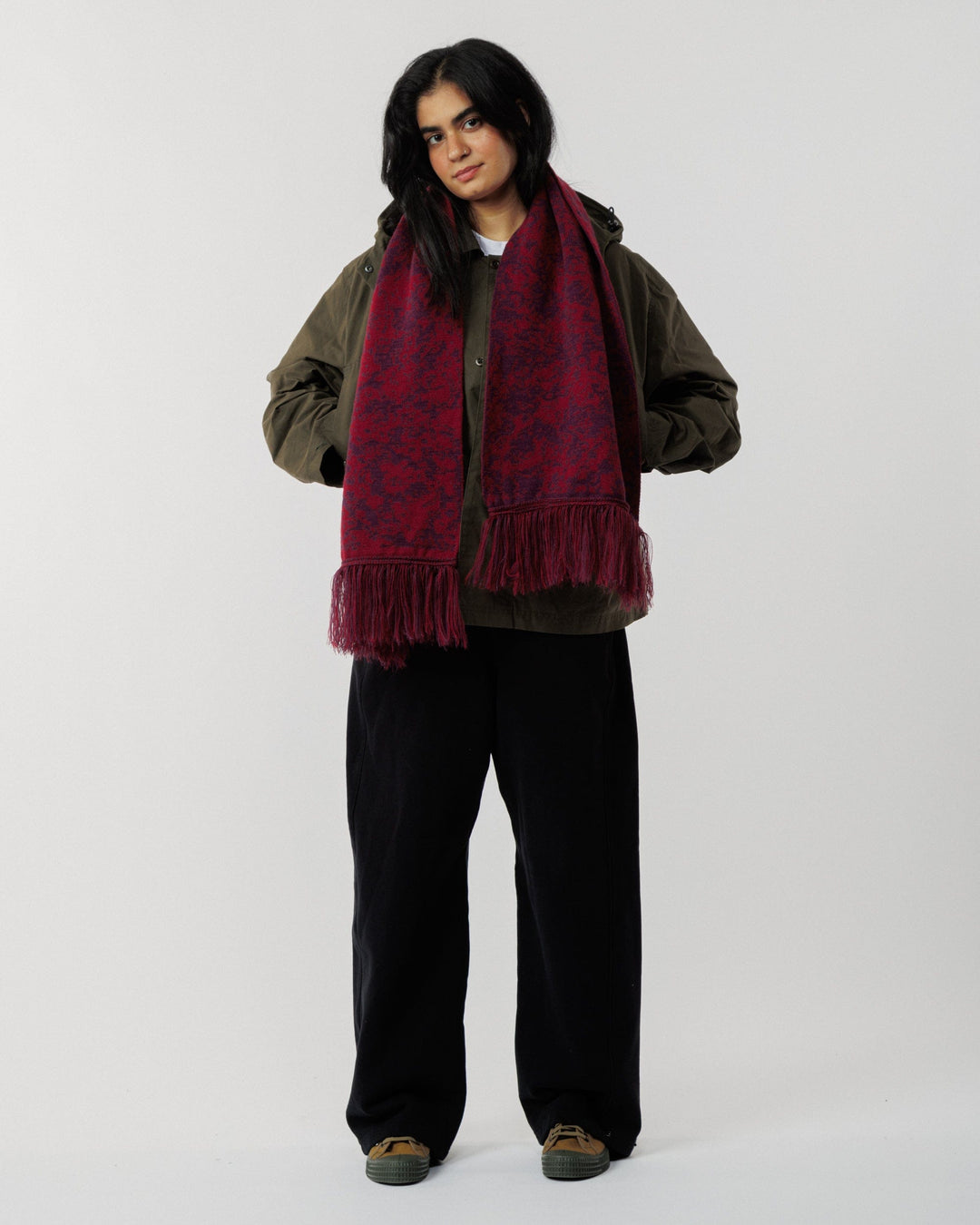 Barley Scarf - Burgundy/Wine