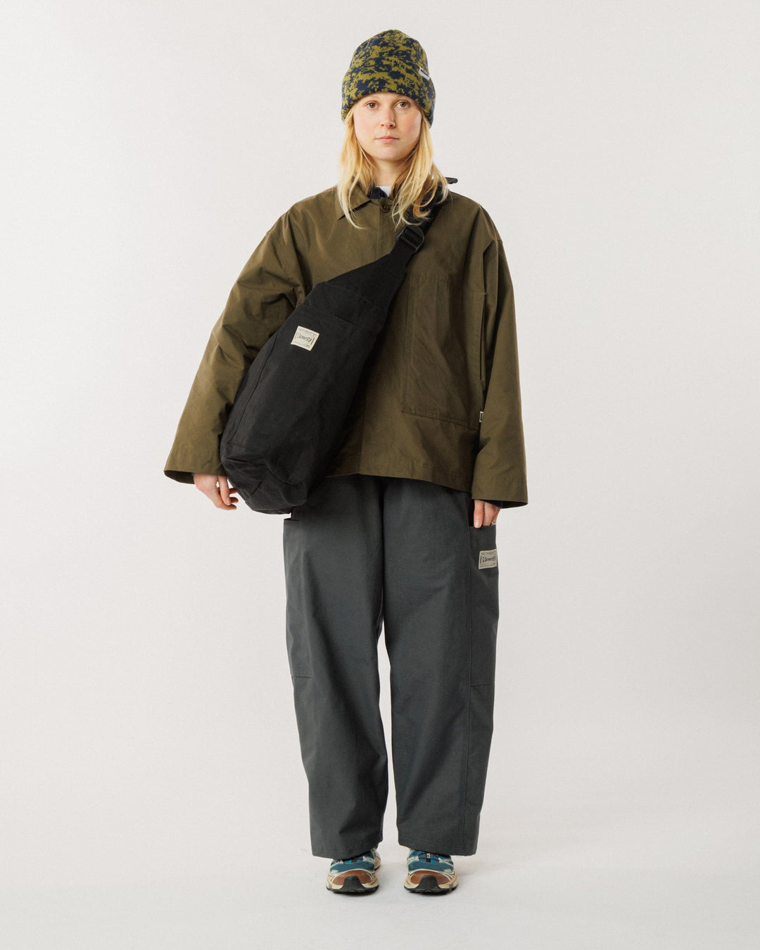 Water Resistant Studio Ripstop Crossbody Tote - Black