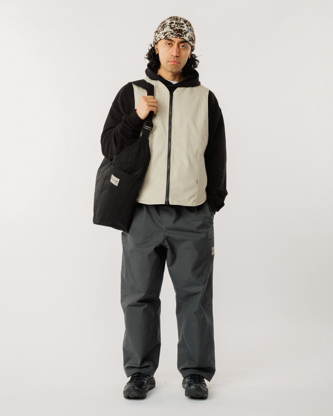 Water Resistant Studio Ripstop Crossbody Tote - Black