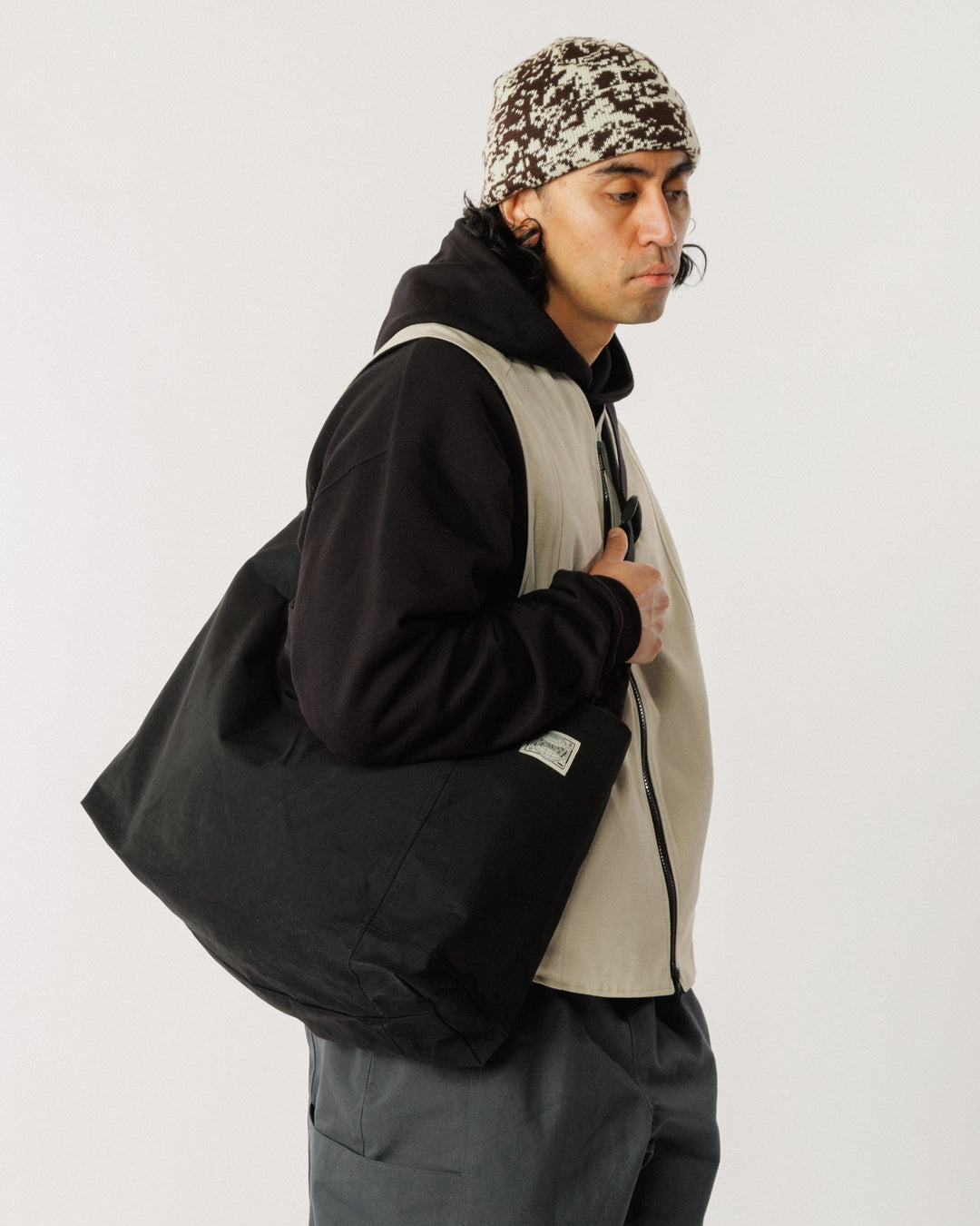 Water Resistant Studio Ripstop Crossbody Tote - Black