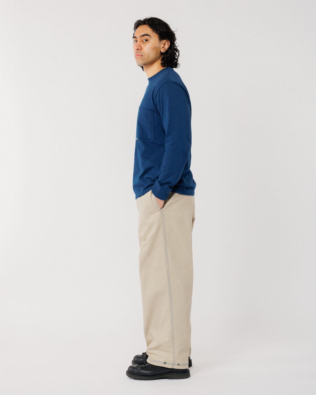 Zama Pant - Stone/Cobalt Contrast