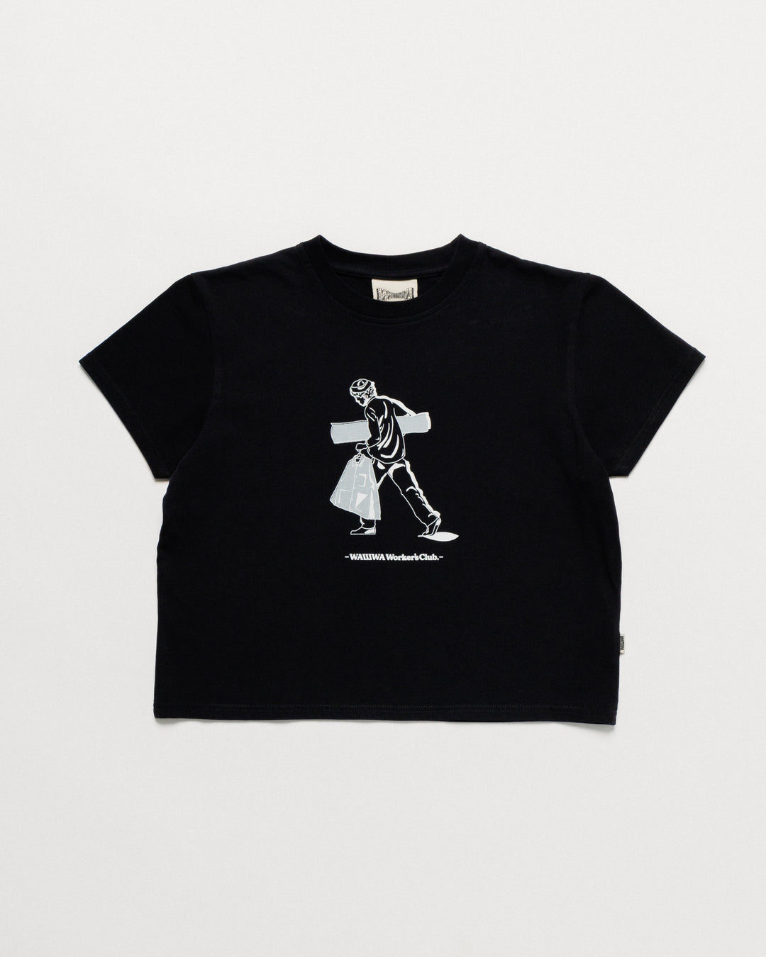 Cropped Workers Stride T-Shirt - Black