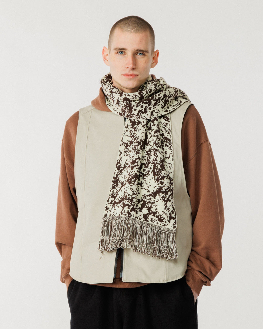 Barley Scarf - Brown & Natural