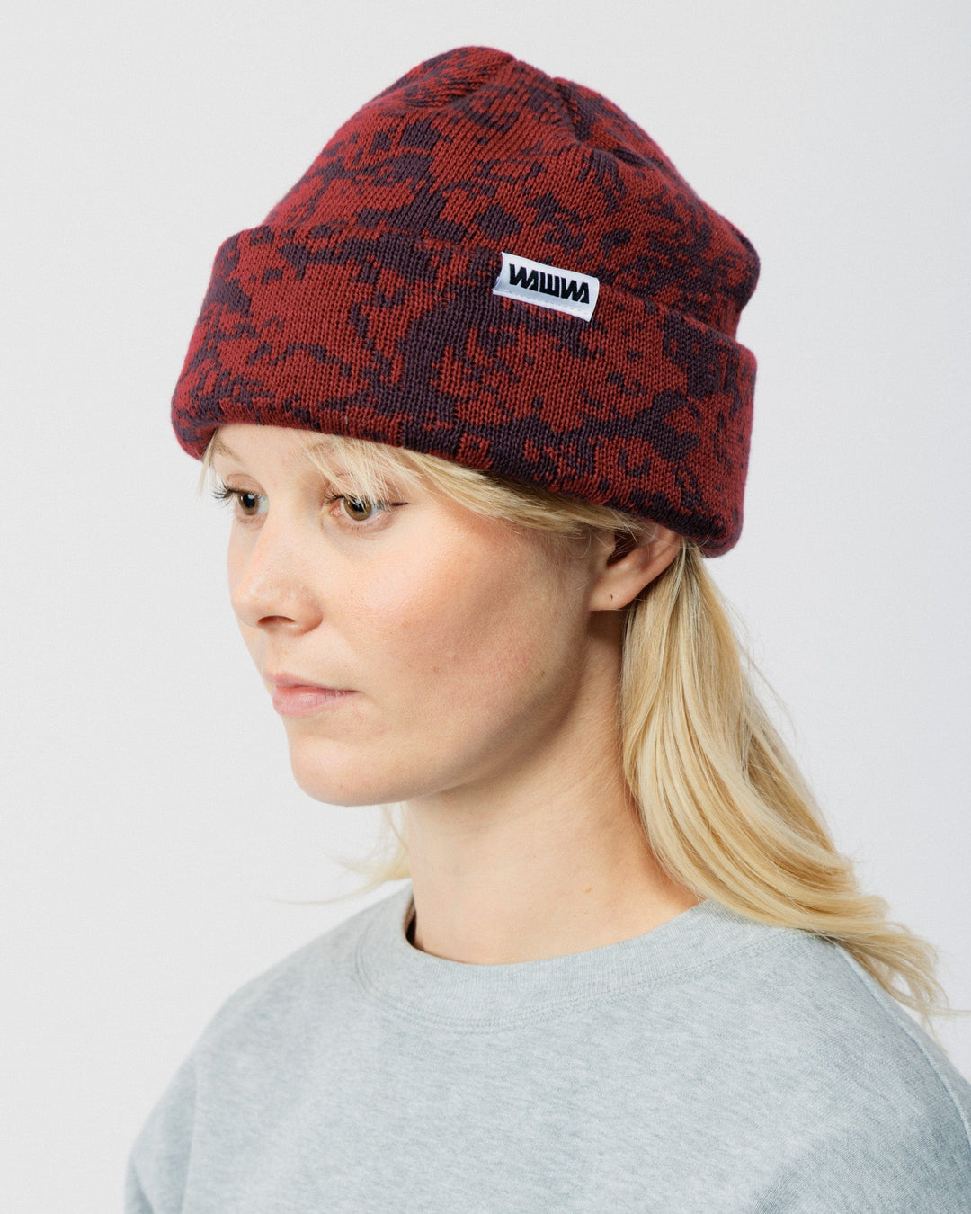 Barley Hat & Scarf Set - Burgundy & Wine