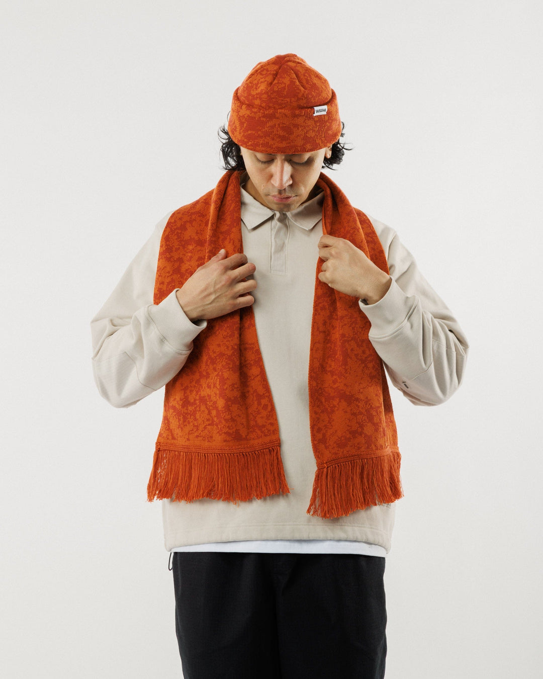 Barley Scarf - Terracotta & Rust
