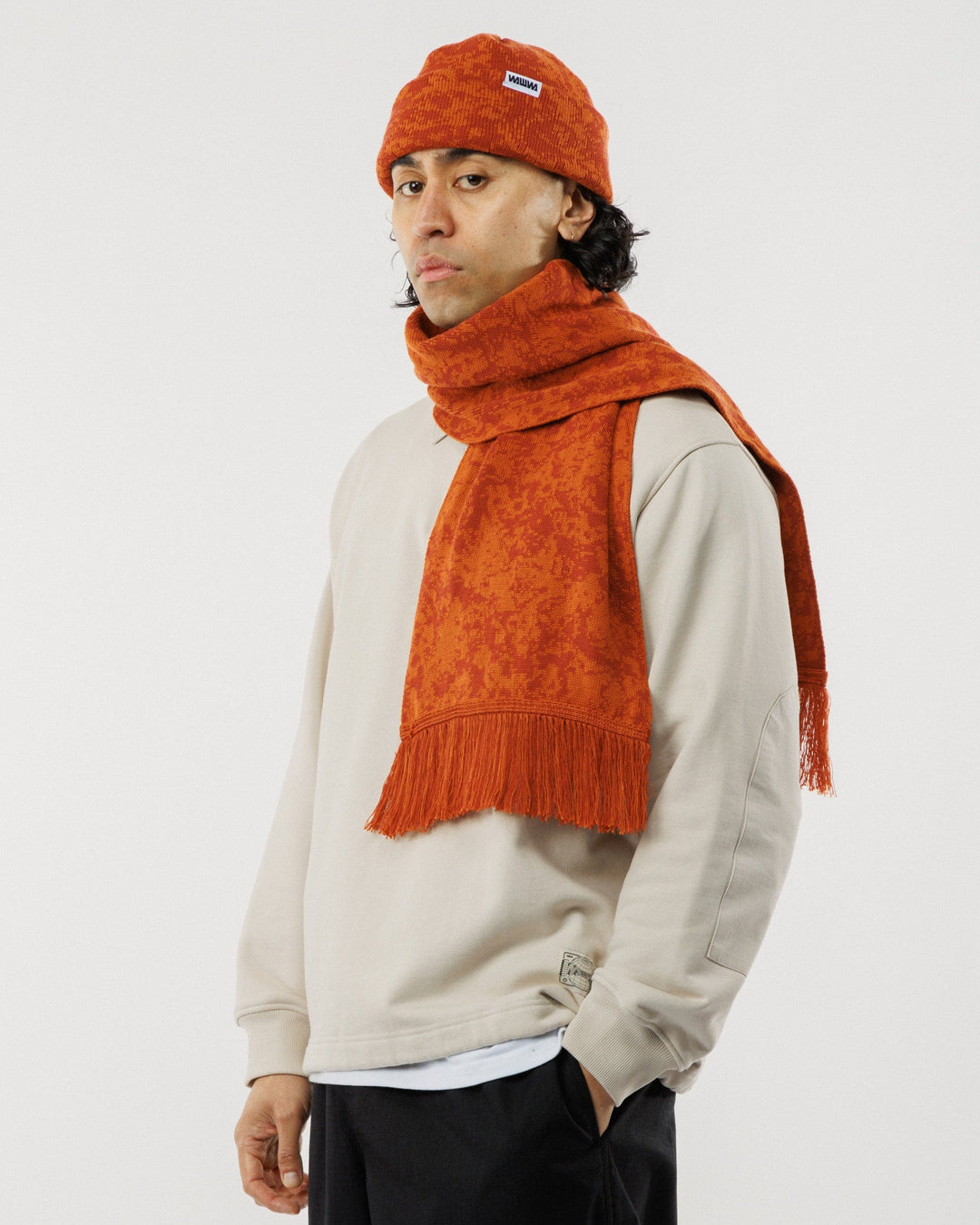 Barley Scarf - Terracotta & Rust