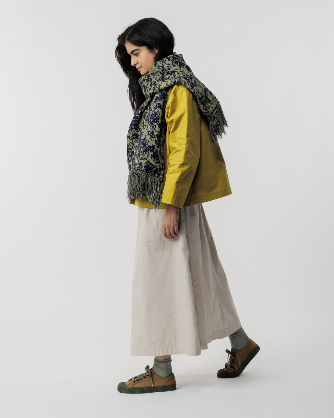 Barley Scarf - Khaki/Navy