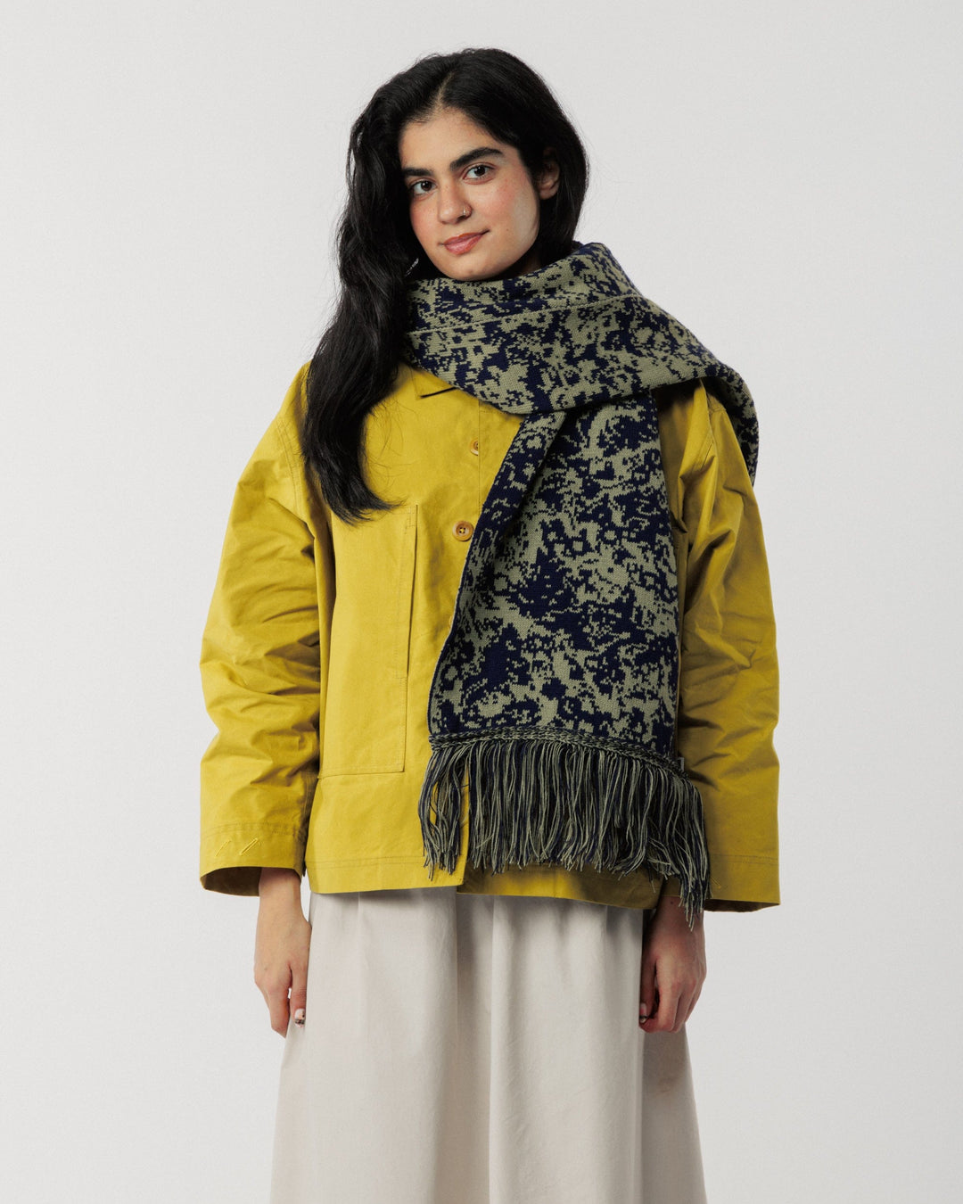 Barley Scarf - Khaki/Navy