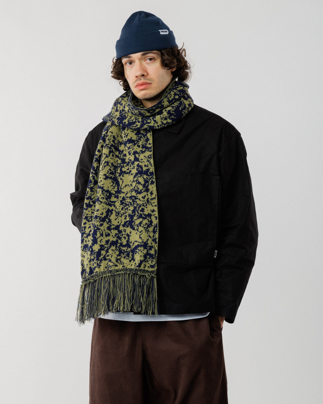 Barley Scarf - Khaki/Navy
