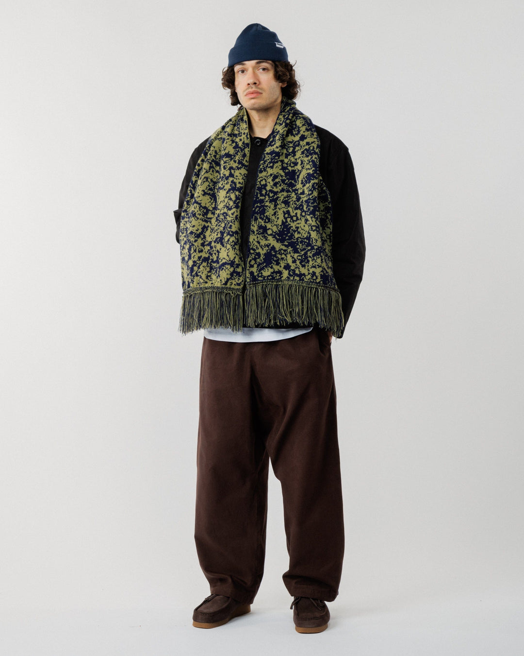Barley Scarf - Khaki/Navy
