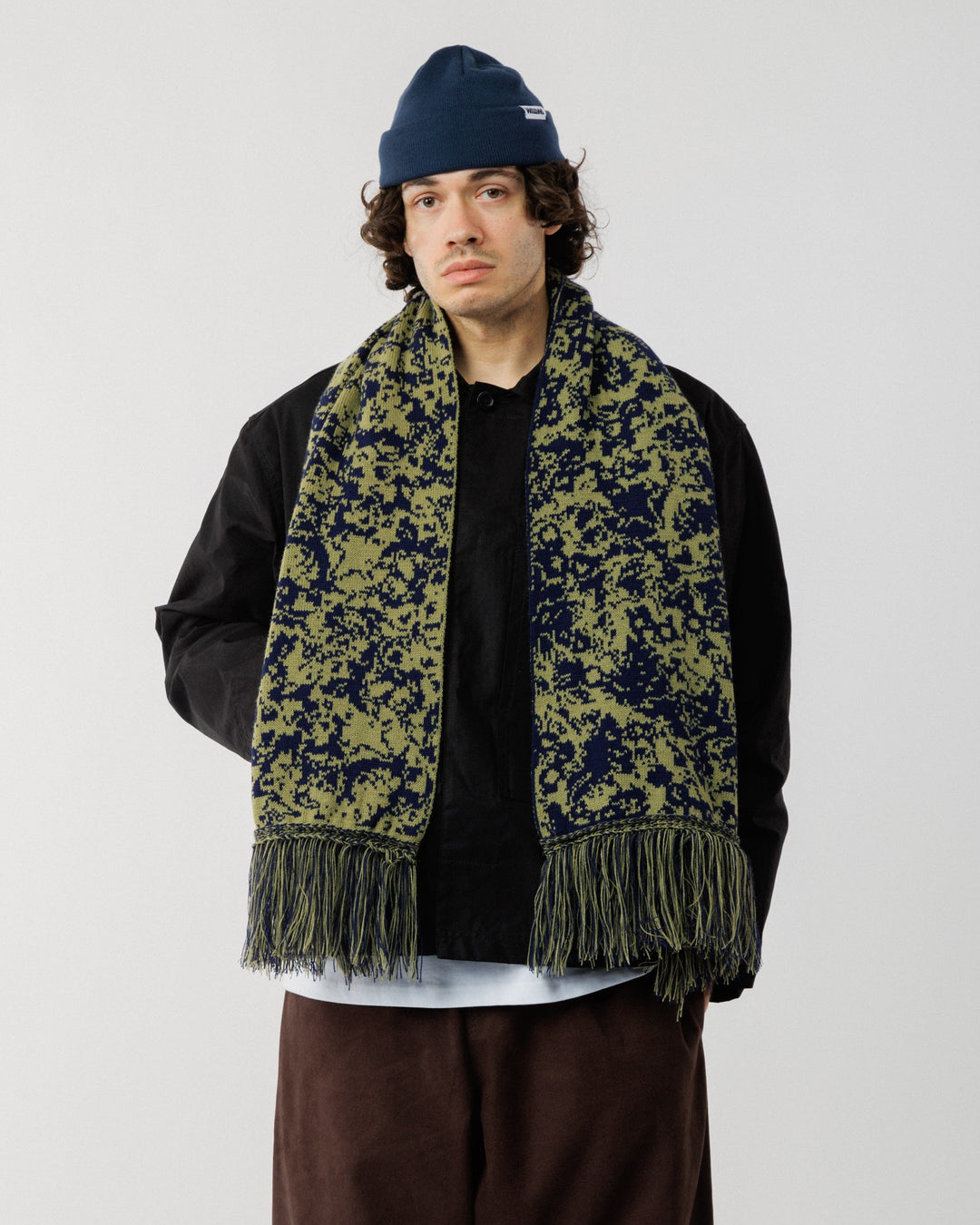 Barley Scarf - Khaki/Navy