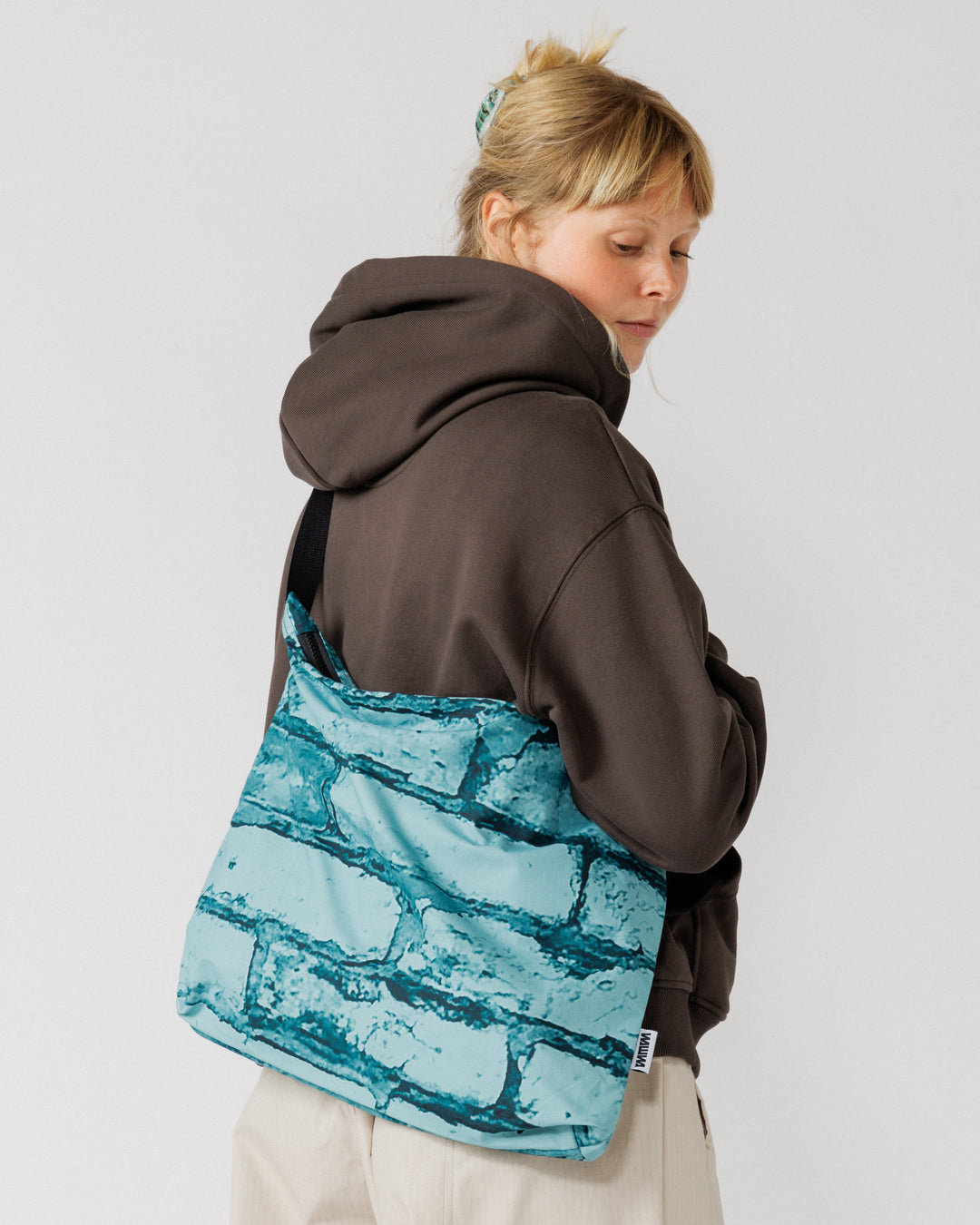 Water Resistant Messenger Bag - Blue Brick Camo
