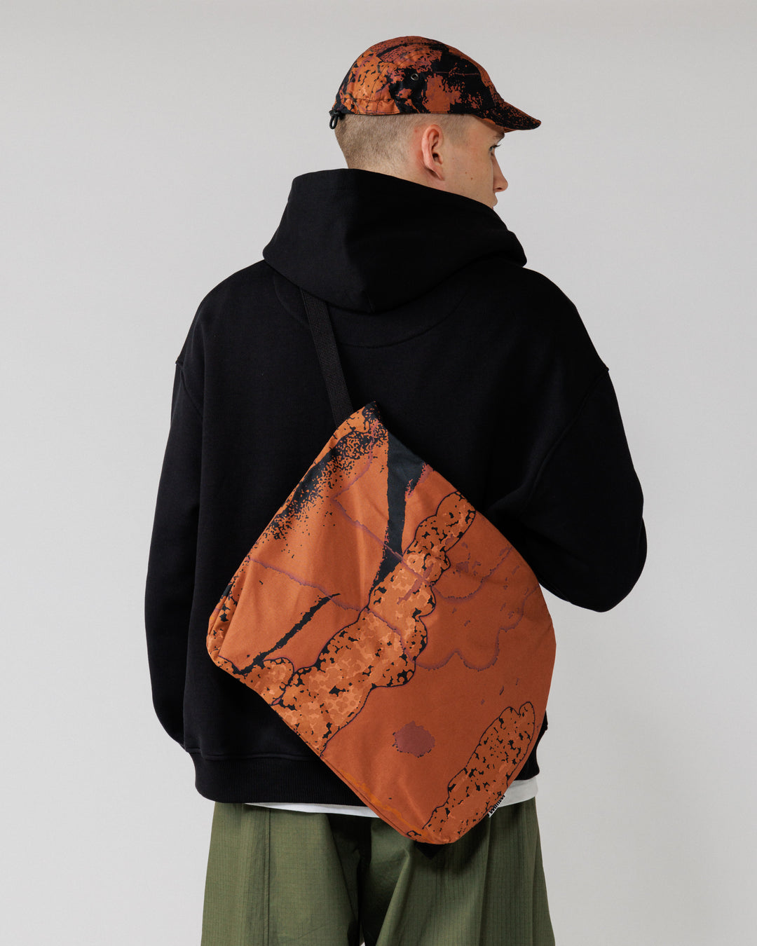 Water Resistant Messenger Bag - Abstract Brick Camo