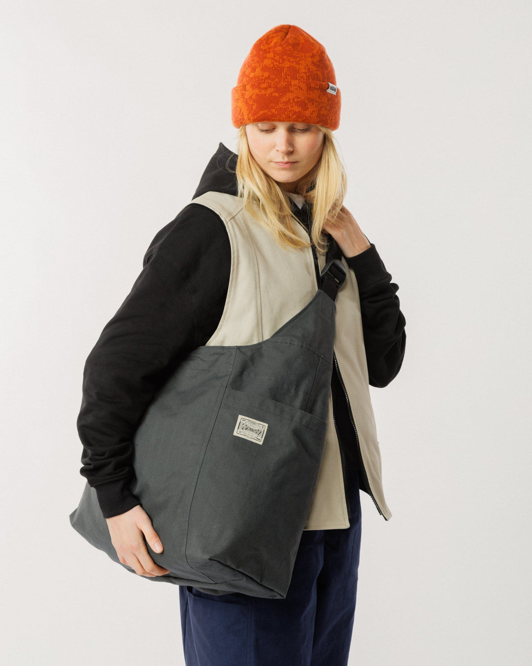 Water Resistant Studio Ripstop Crossbody Tote - Charcoal