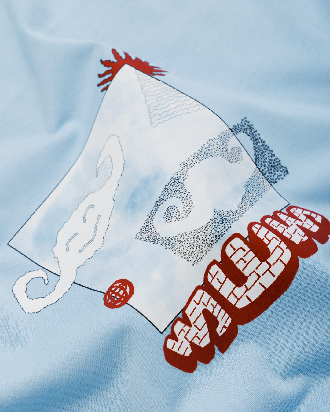 Plume Cropped T-Shirt - Sky Blue