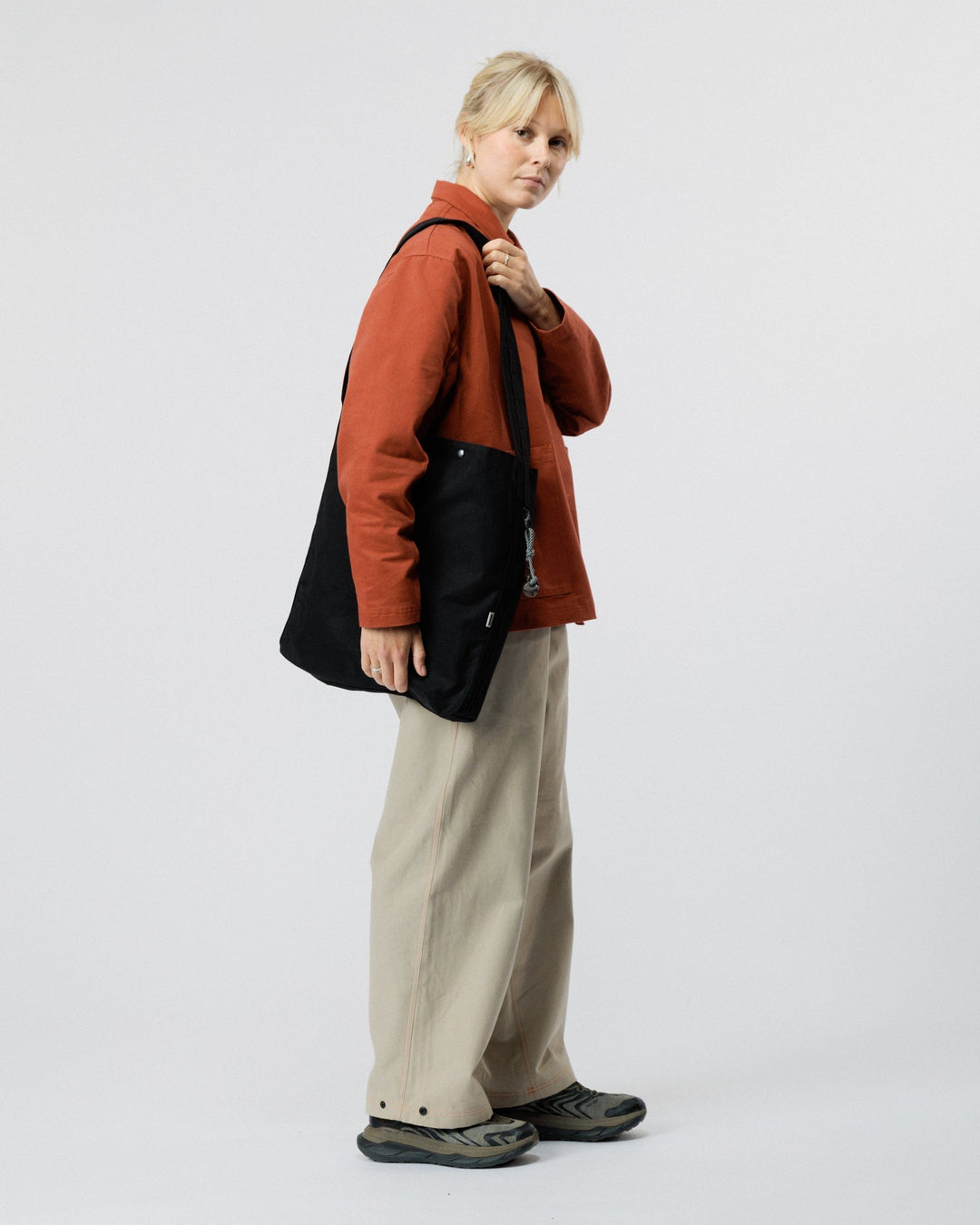 Water Resistant Bar Tack Tote - Black