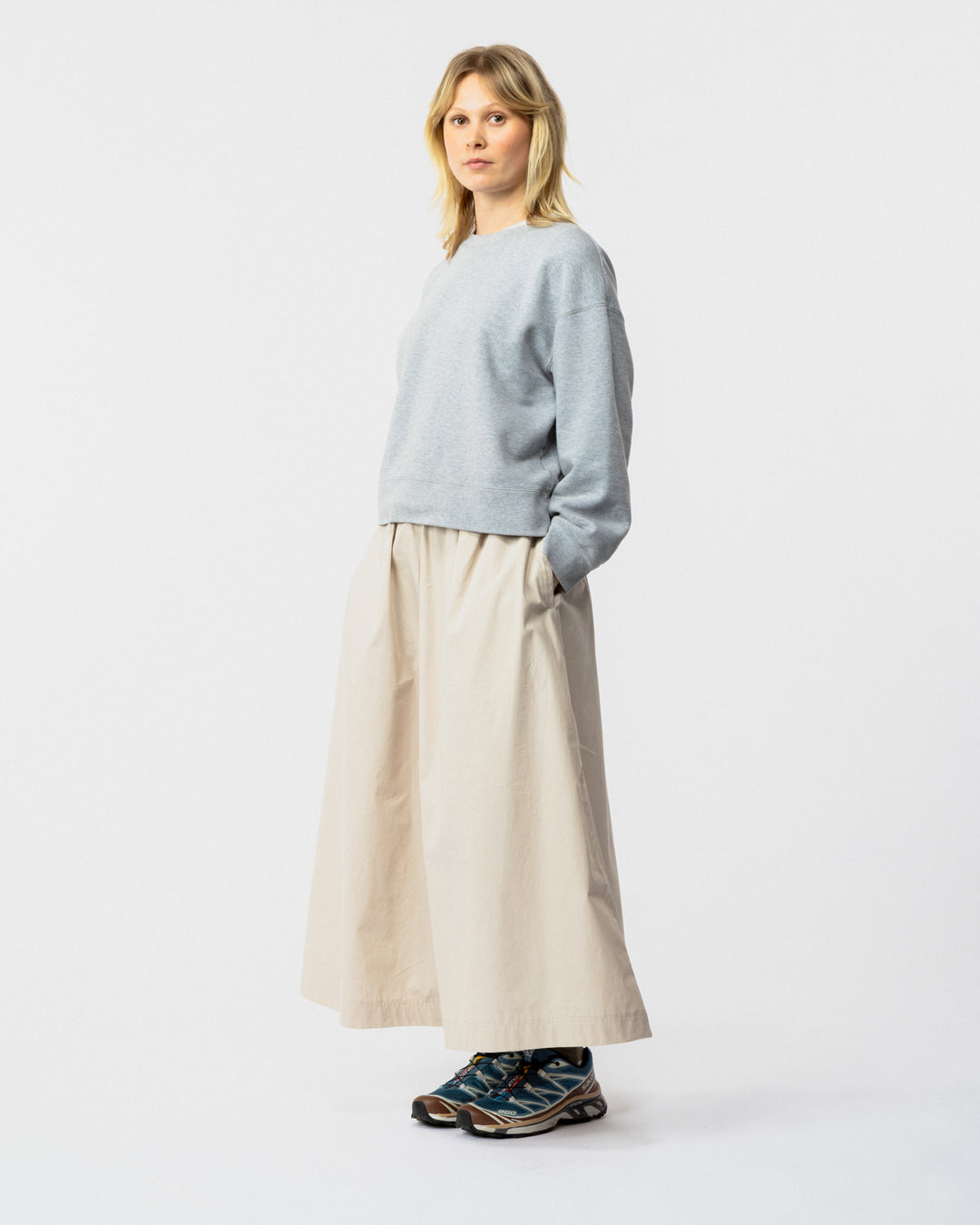 Ayla Poplin Skirt - Stone