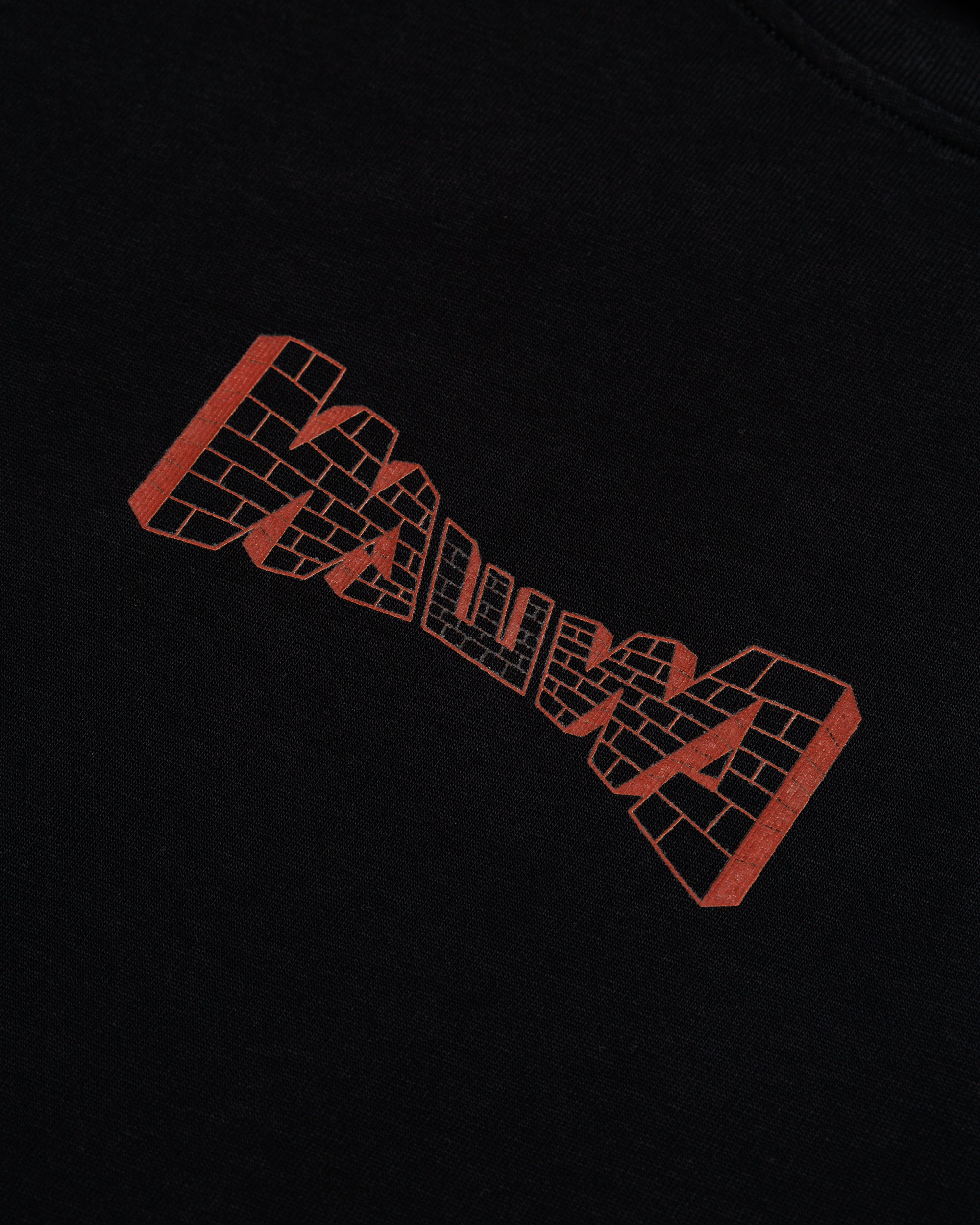 Brick Logo T-Shirt - Black — graphic close-up, print detail