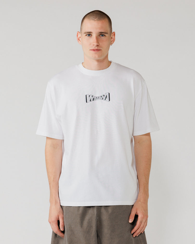 Brick Logo T-Shirt - White — front crop, direct gaze, legible graphic