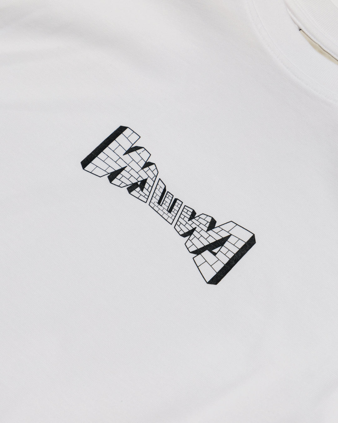 Brick Logo T-Shirt - White — graphic close-up, print detail