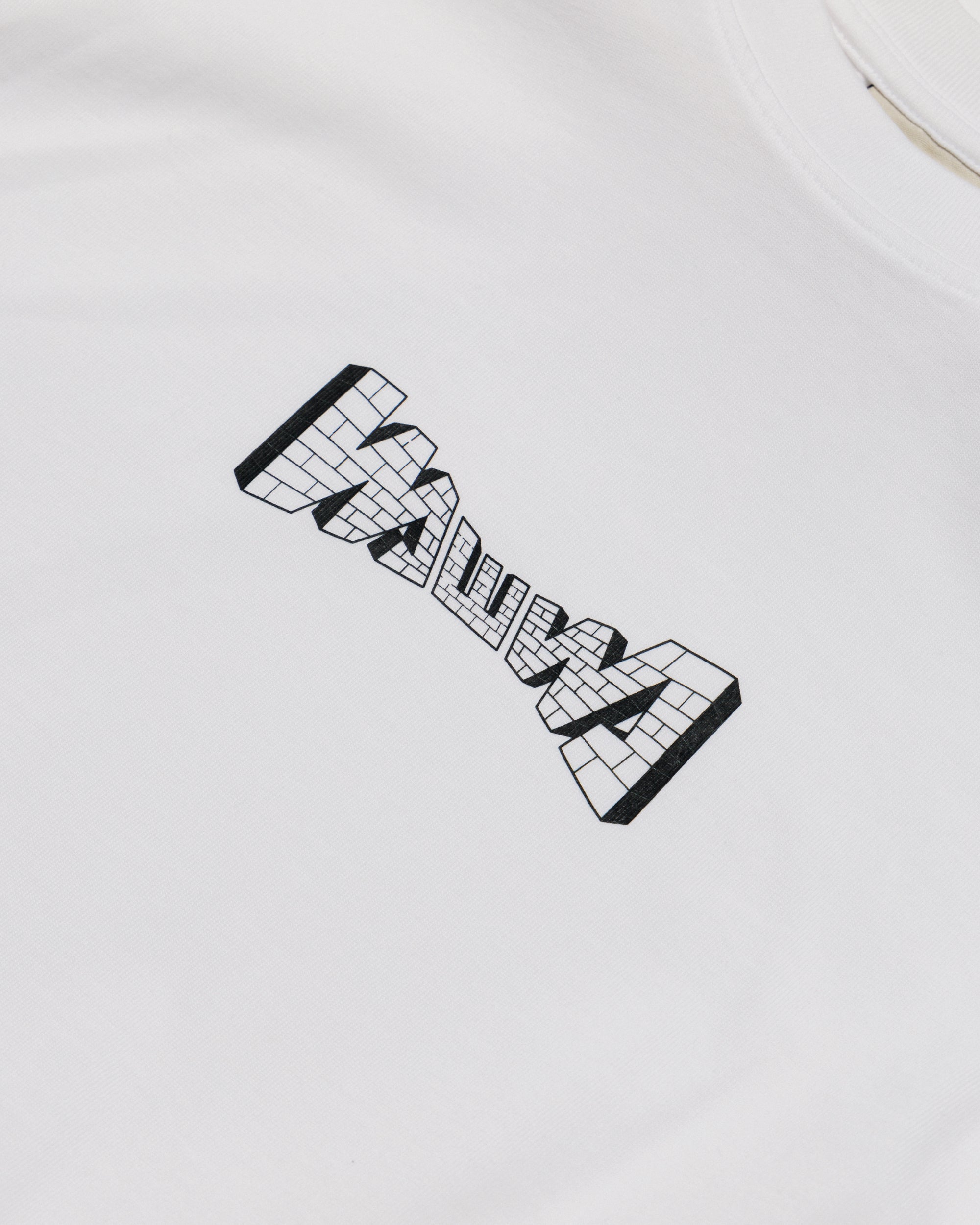 Brick Logo T-Shirt - White — graphic close-up, print detail