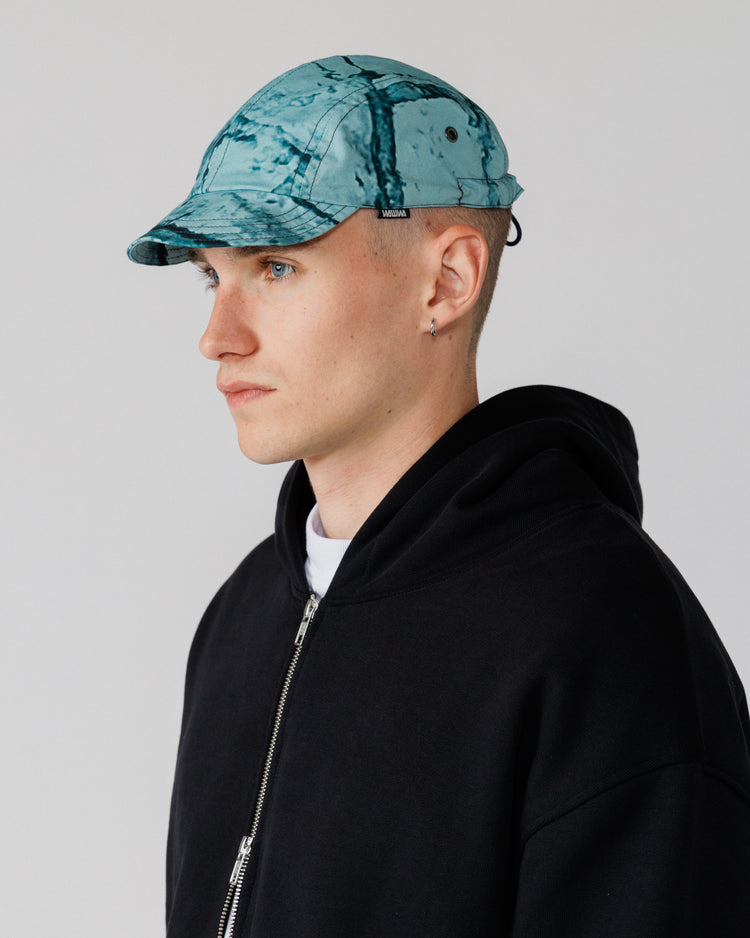 Oak Cap - Blue Brick Camo — worn three-quarter, second body