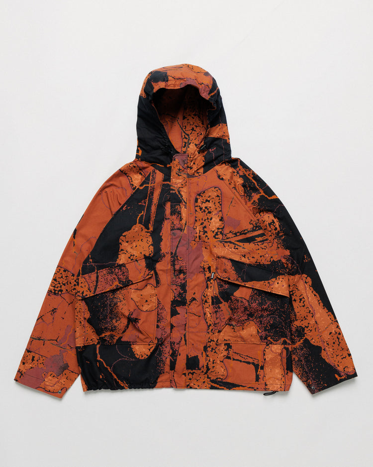 Roam Raglan Jacket - Abstract Brick Camo — front flat, full garment