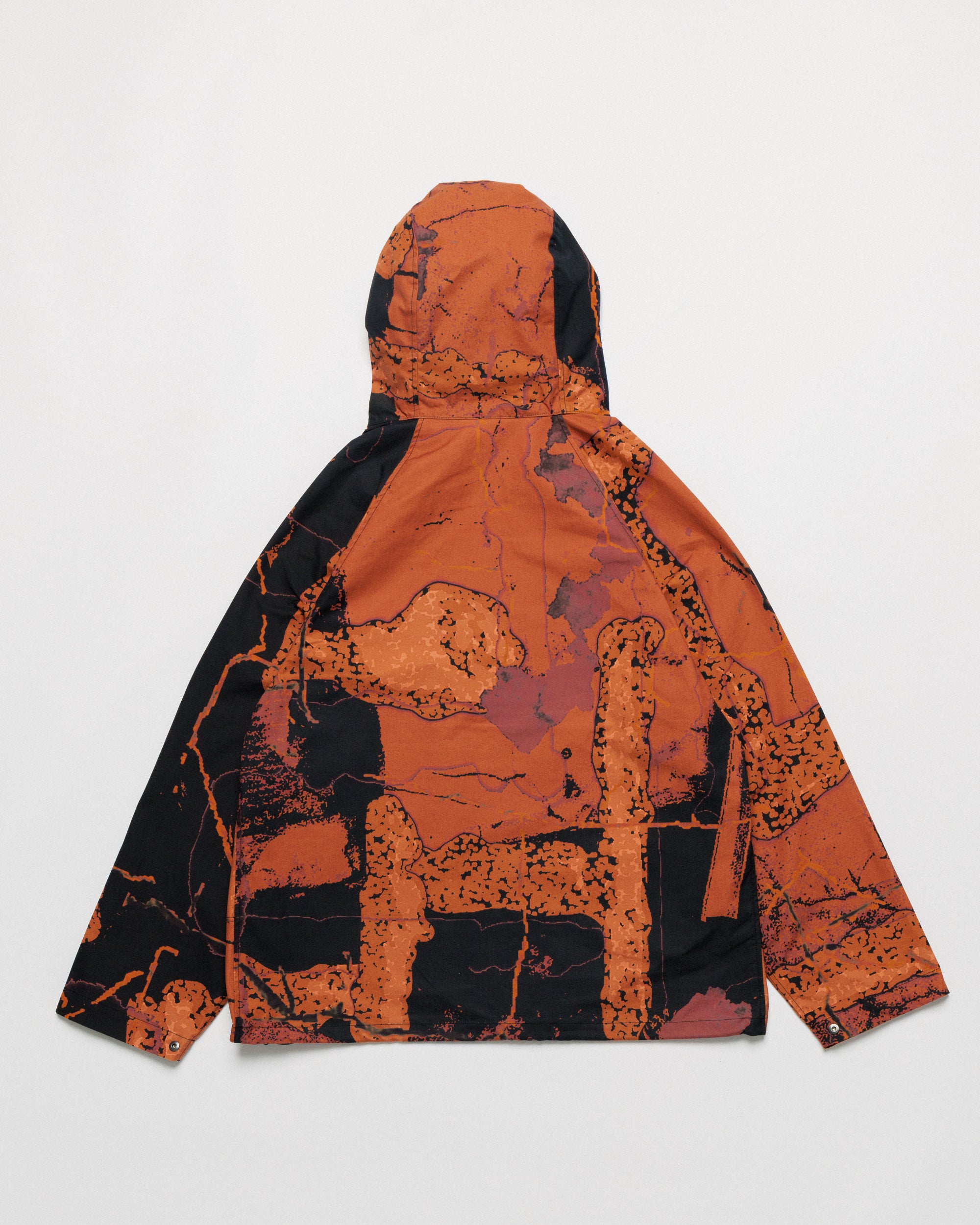 Roam Raglan Jacket - Abstract Brick Camo — back flat, print placement