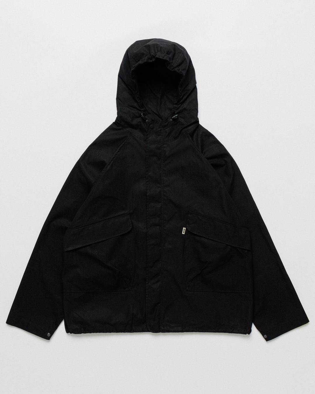 Roam Raglan Jacket - Black — front flat, full silhouette