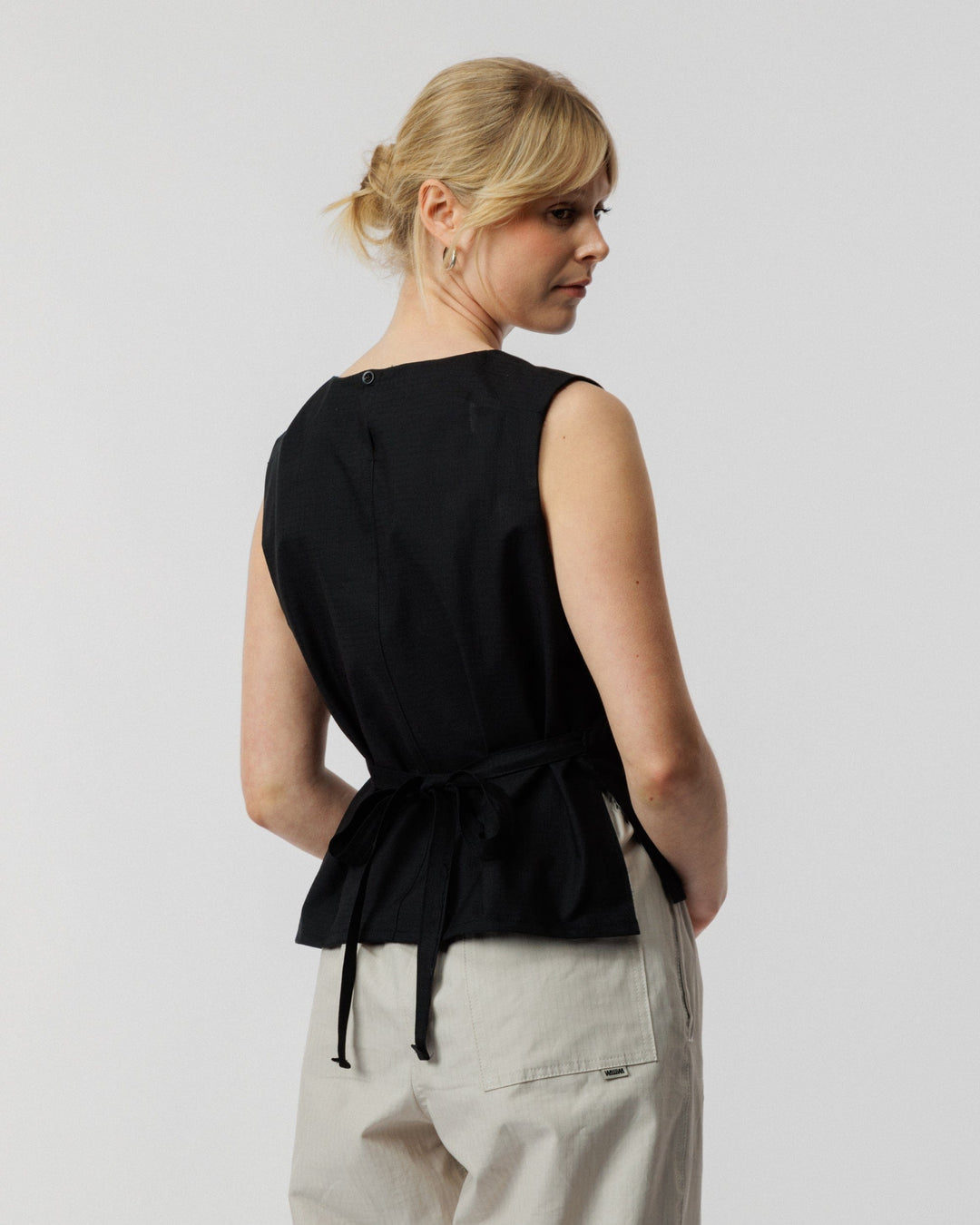 Aimee Tie Top - Black