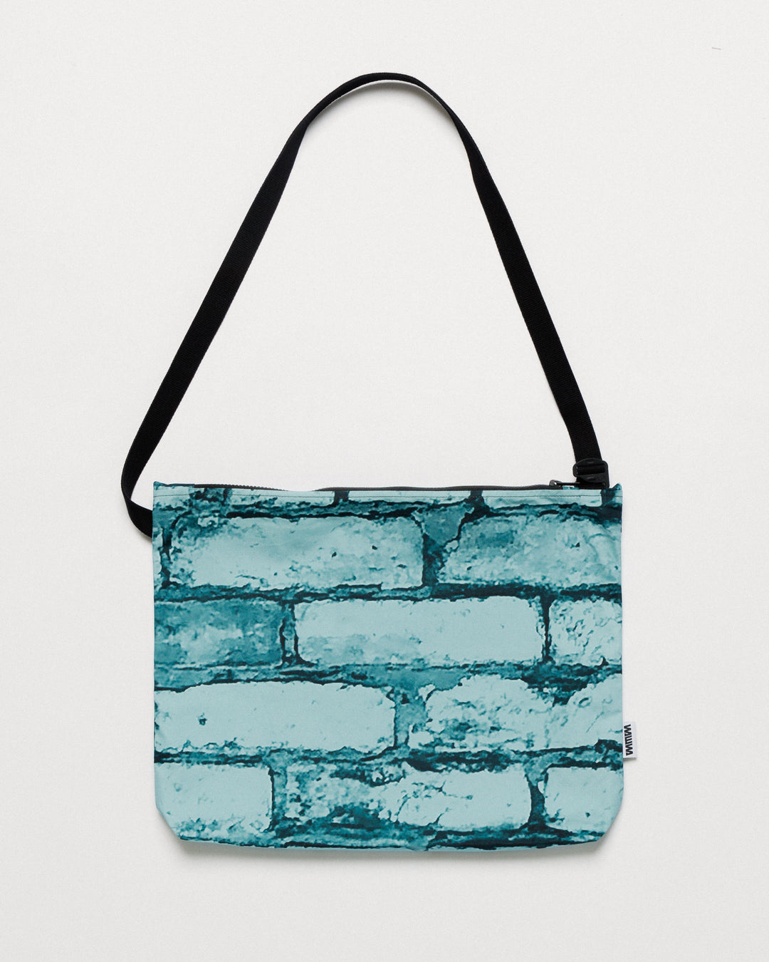 Water Resistant Messenger Bag - Blue Brick Camo — clean full flat hero, strap shown