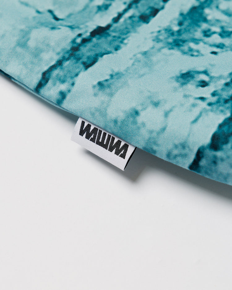 Water Resistant Messenger Bag - Blue Brick Camo — print and label close-up